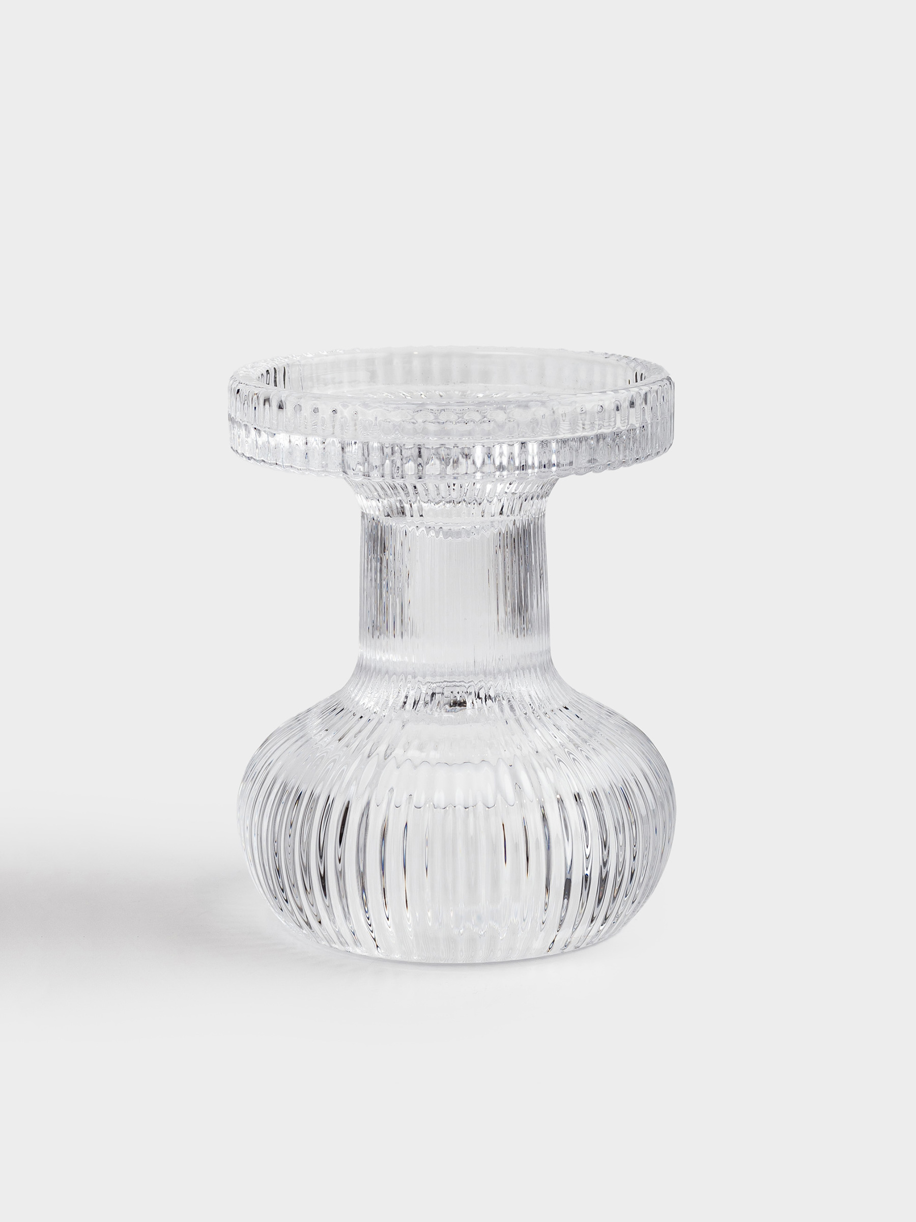 Шам ұстағыш, 11 см, жұқа/цилиндрлік шамға арналған, сабақты, шыны, Ribedic, image-0