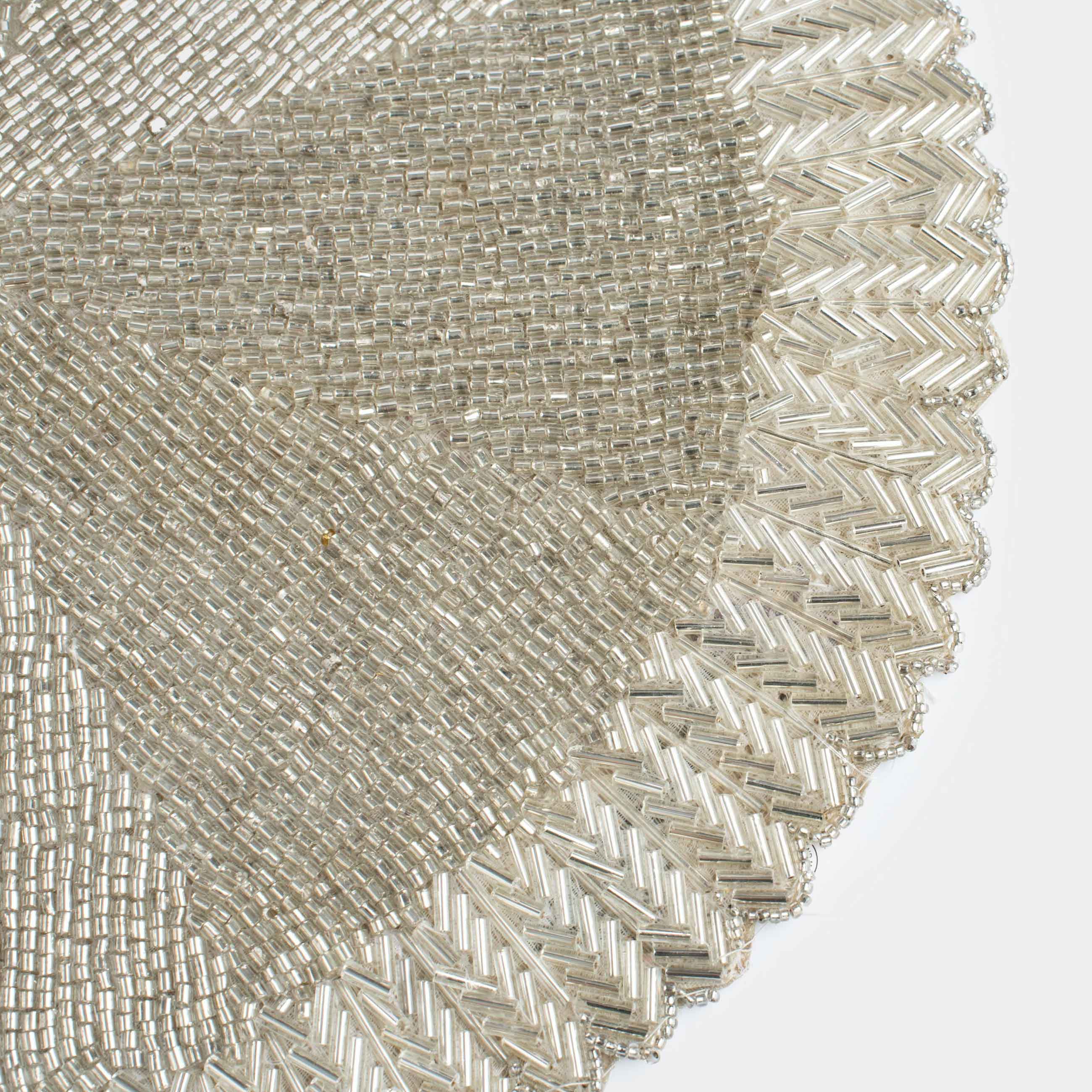 Салфетка под приборы, 36 см, бисер, круглая, золотистая, Art beads, image-3