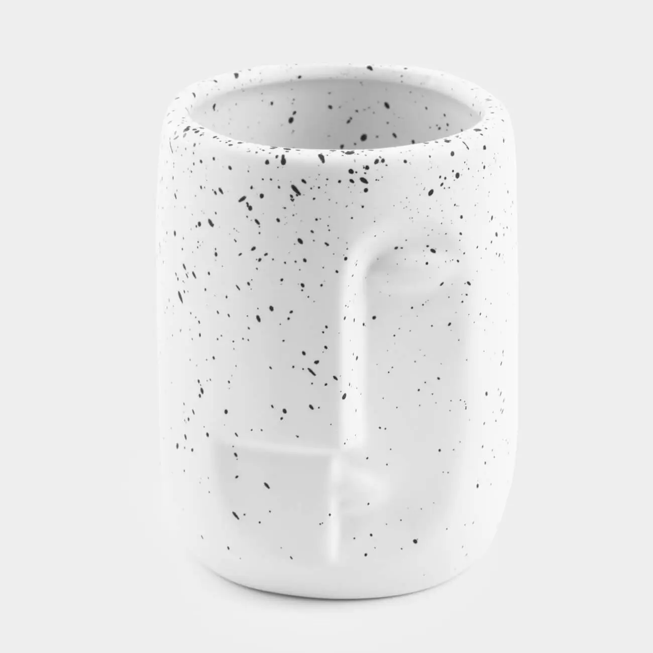 Стакан для ванной комнаты, 11 см, керамика, белый, в крапинку, Лицо, Face speckled, image-0