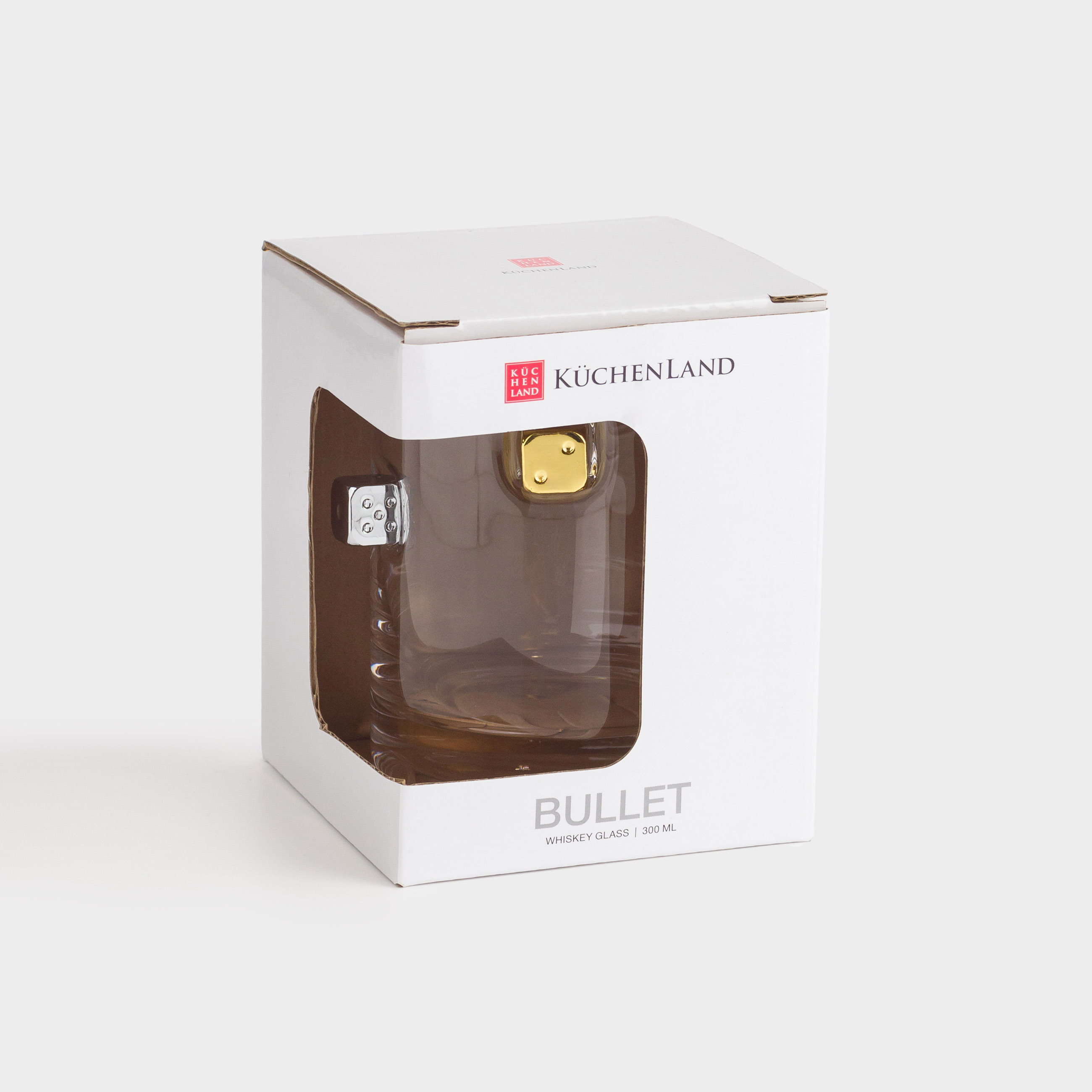 Стакан для виски, 10 см, 300 мл, стекло/металл, Игральные кости, Bullet, image-4