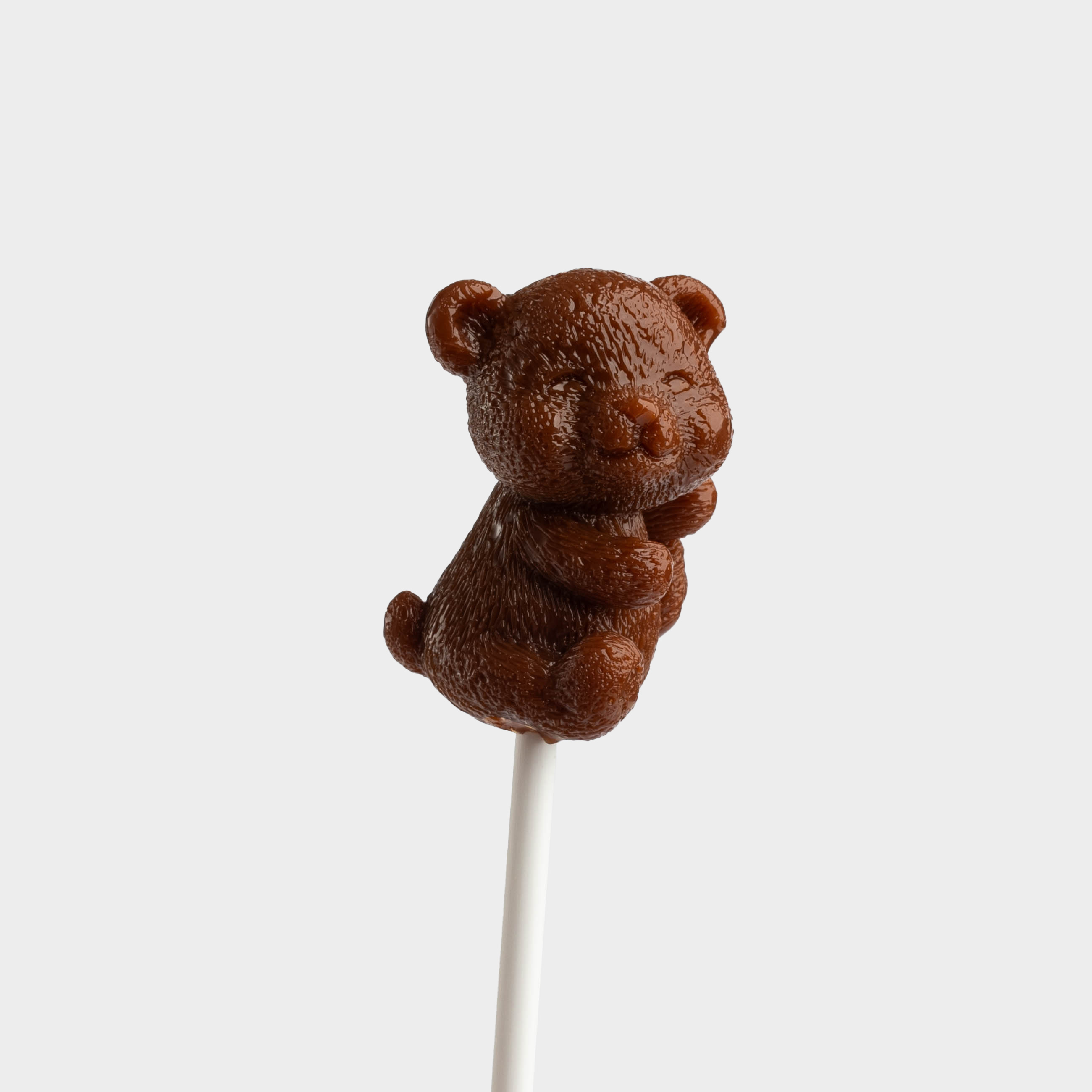 Леденец, 10 гр, на палочке, коричневый, Крем-брюле, Мишка, Sweet life, image-1