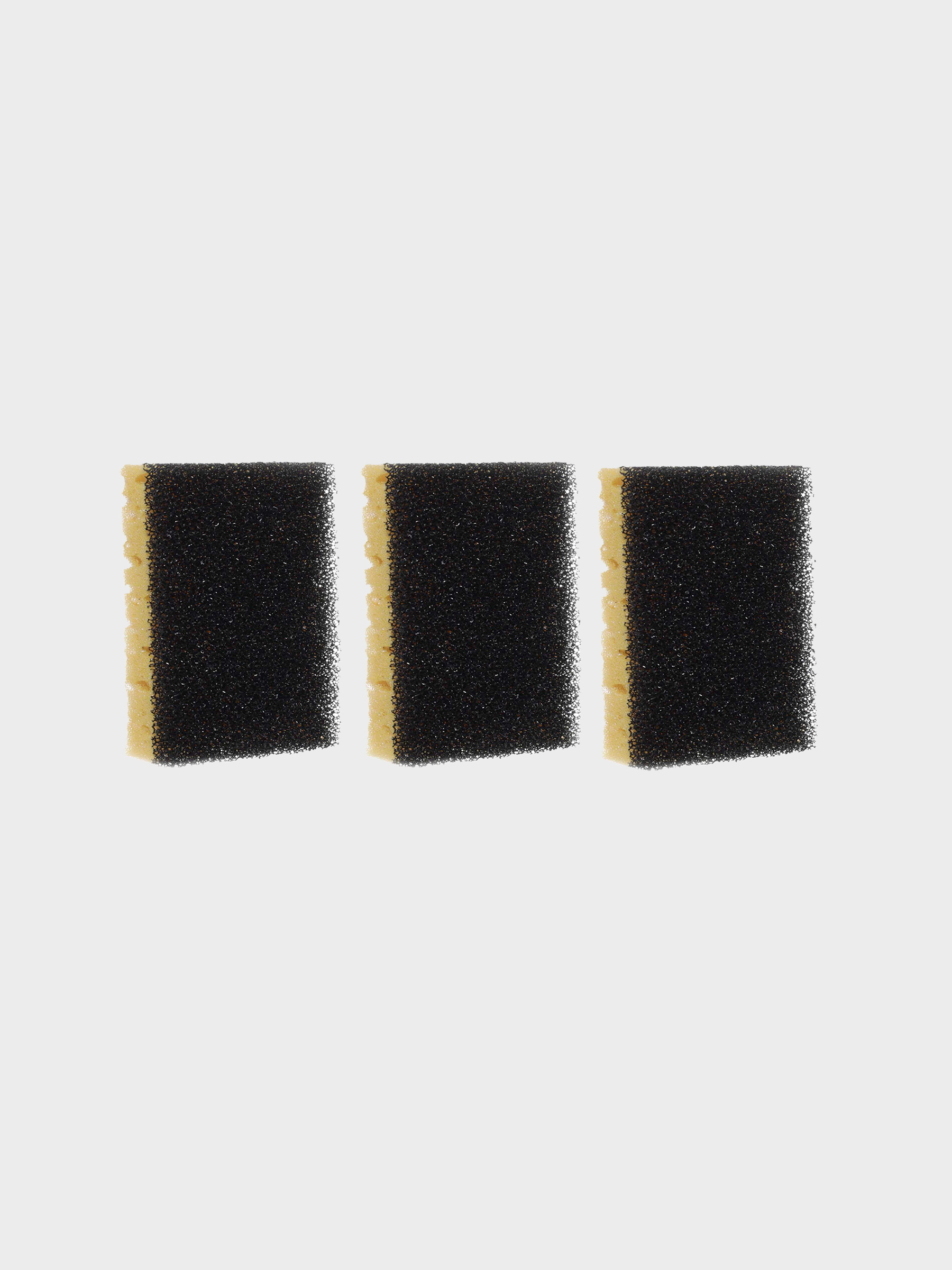 Губка для мытья посуды, 10x7 см, 3 шт, поролон/абразив, черно-желтая, Black clean, image-1