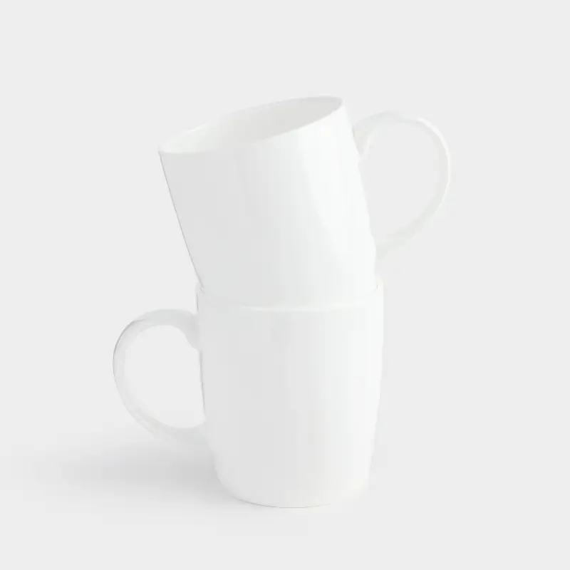 Кружка, 350 мл, 2 шт, фарфор F, белая, Welmi ,image-0