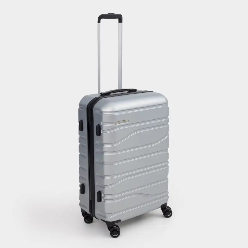 Чемодан M, 45х25х67 см, 3,4 кг, с замком, пластик, графитовый, Travel comfort ,image-0