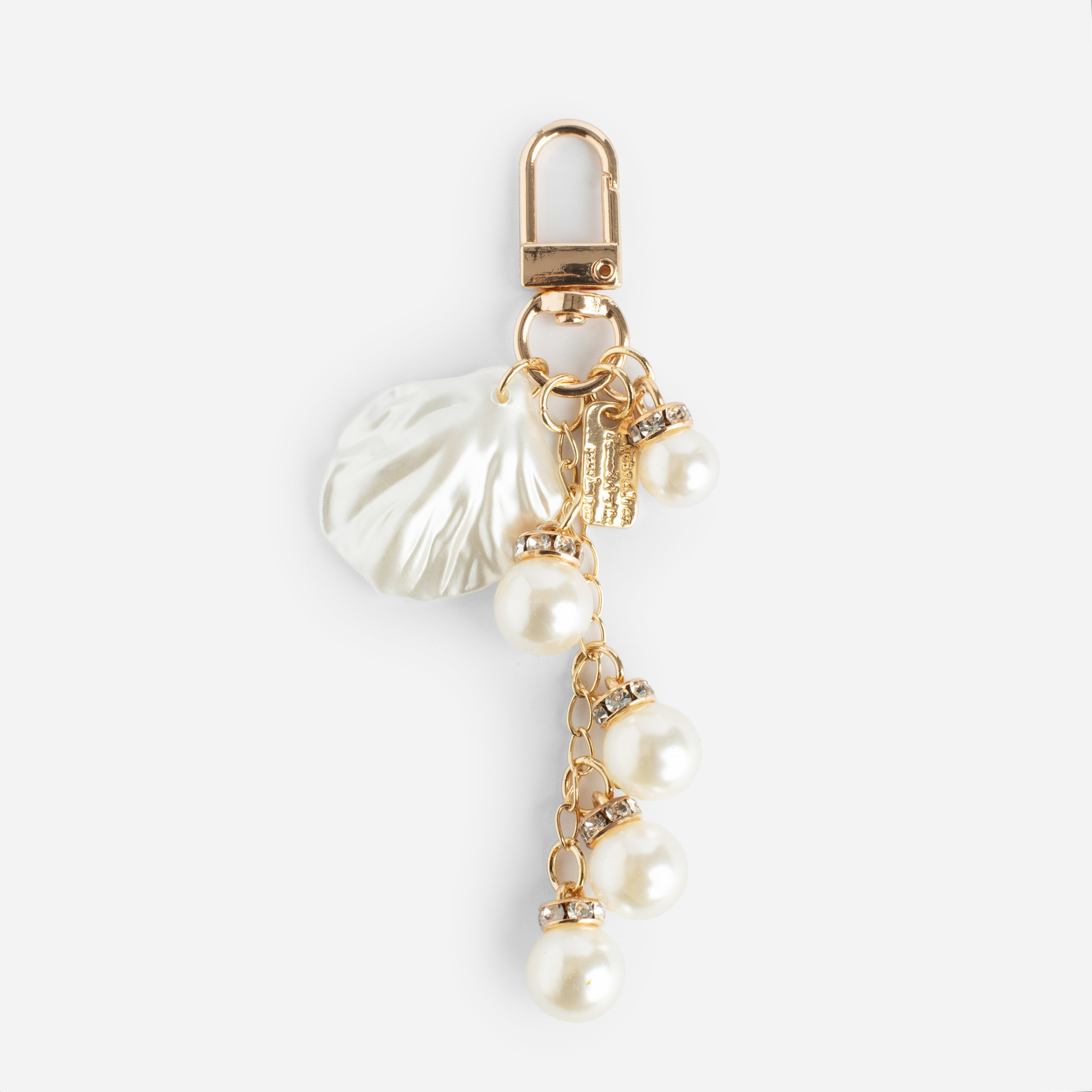 Брелок, 12 см, пластик/металл, золотистый, Жемчужины, Pearl, image-1