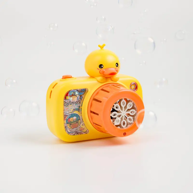 Генератор мыльных пузырей, 10 см, пластик, желтый, Утенок с фотоаппаратом, Duck yellow ,image-0