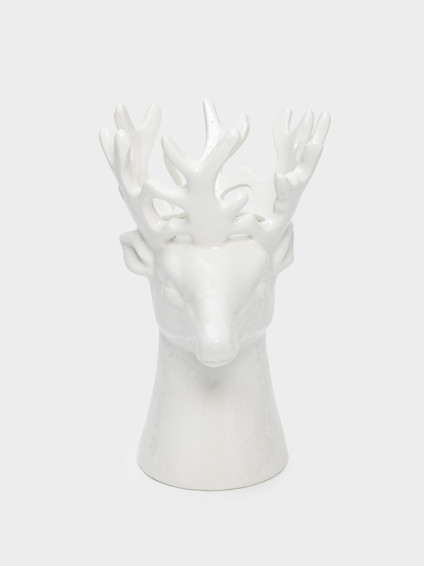 Ваза для цветов, 21 см, декоративная, керамика, белая, Олень, Forest deers, image-0