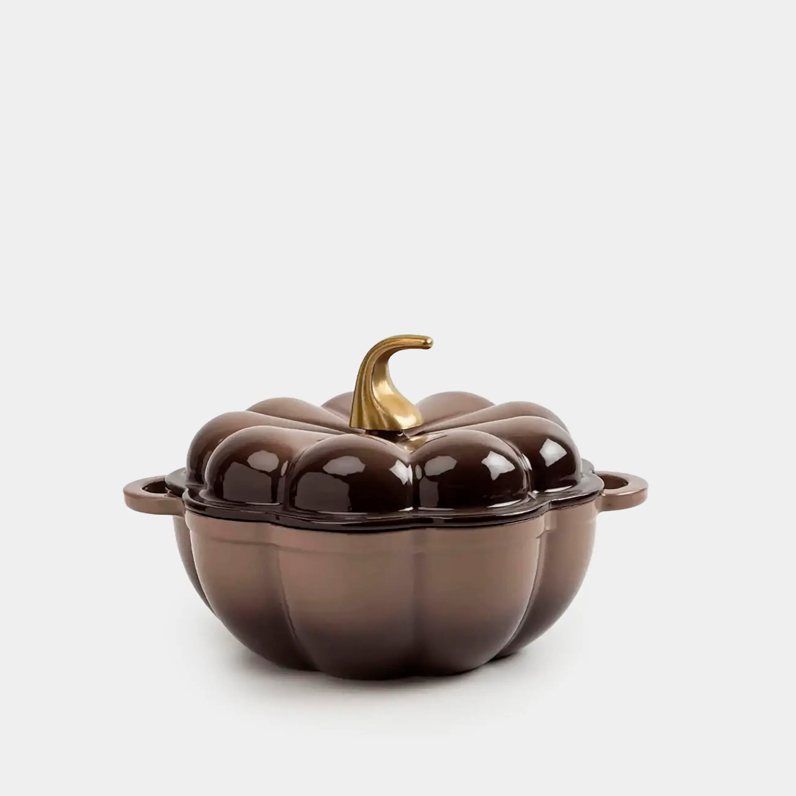 Кәстрөл, 20 см, 1,7 л, қақпағы бар, шойын, қоңыр, асқабақ, Gourd