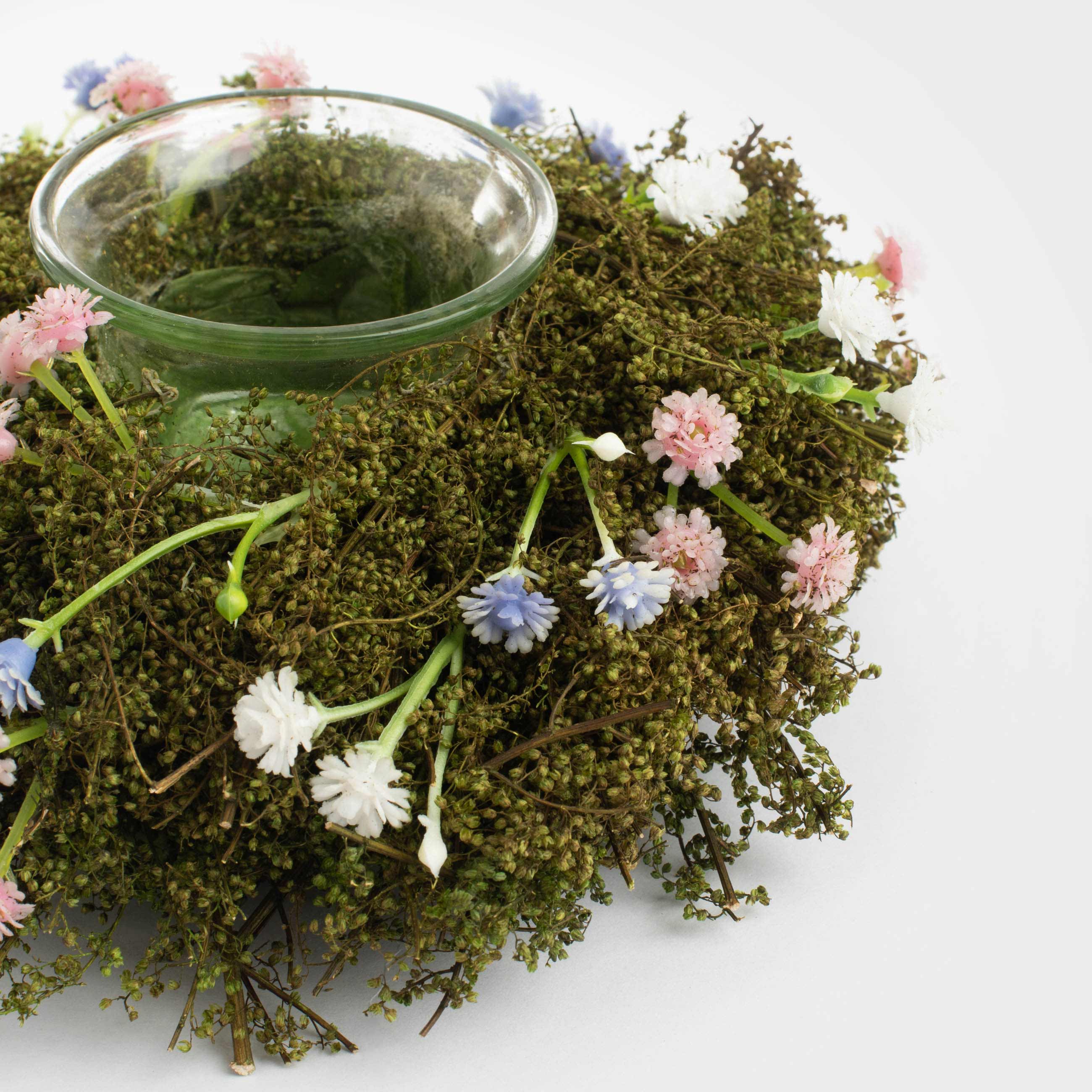 Подсвечник, 16 см, для чайной свечи, стекло/полынь, Незабудки, Delicate posy decor, image-2