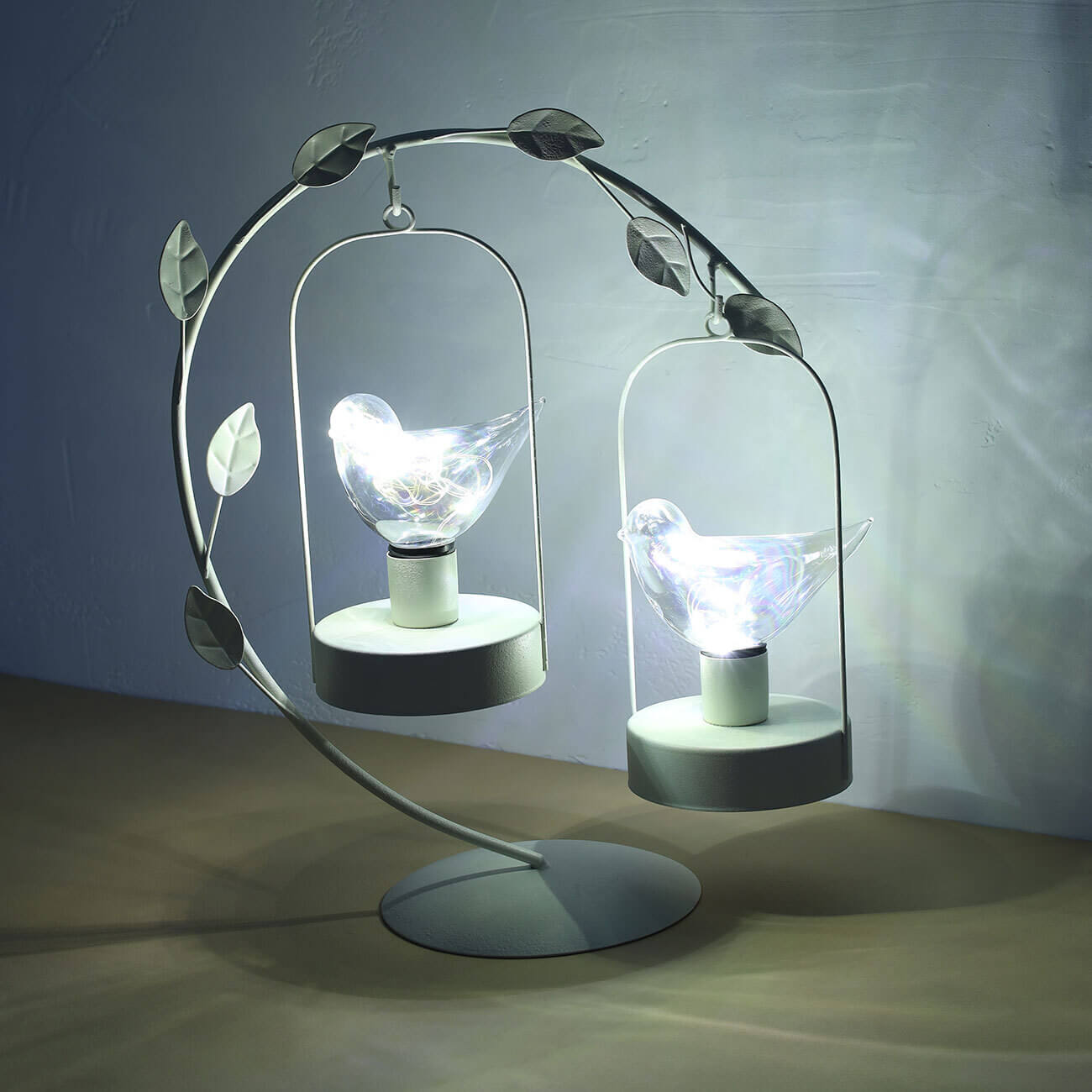 Светильник декоративный, 34 см, металл/стекло, белый, Птицы, Birds изображение № 1