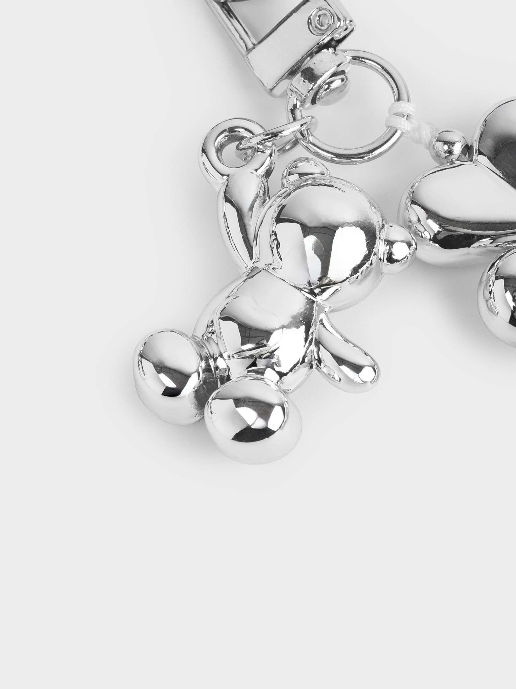 Брелок, 16 см, полиэстер/металл, серебристый, Сердце, Jewelry heart, image-1