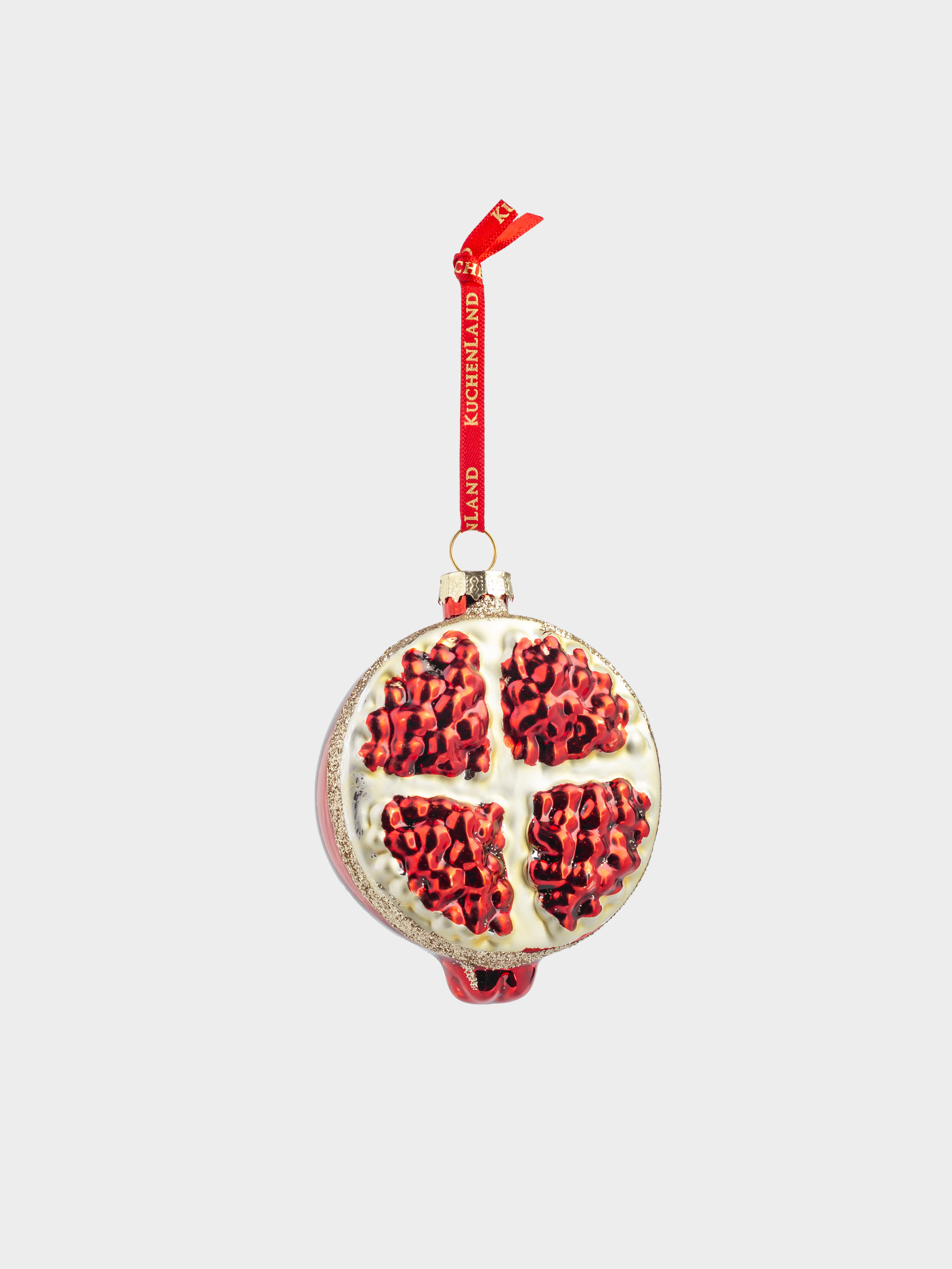 Шырша ойыншығы, 7 см, шыны, жылтырақтары бар, қызыл, Анар, Fruits, image-1