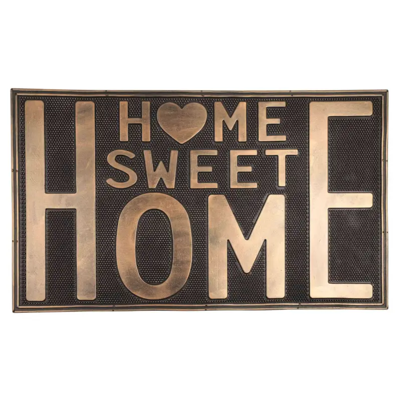 Коврик придверный, 45х75 см, резина, бронзово-черный, Sweet home, Home deco ,image-0