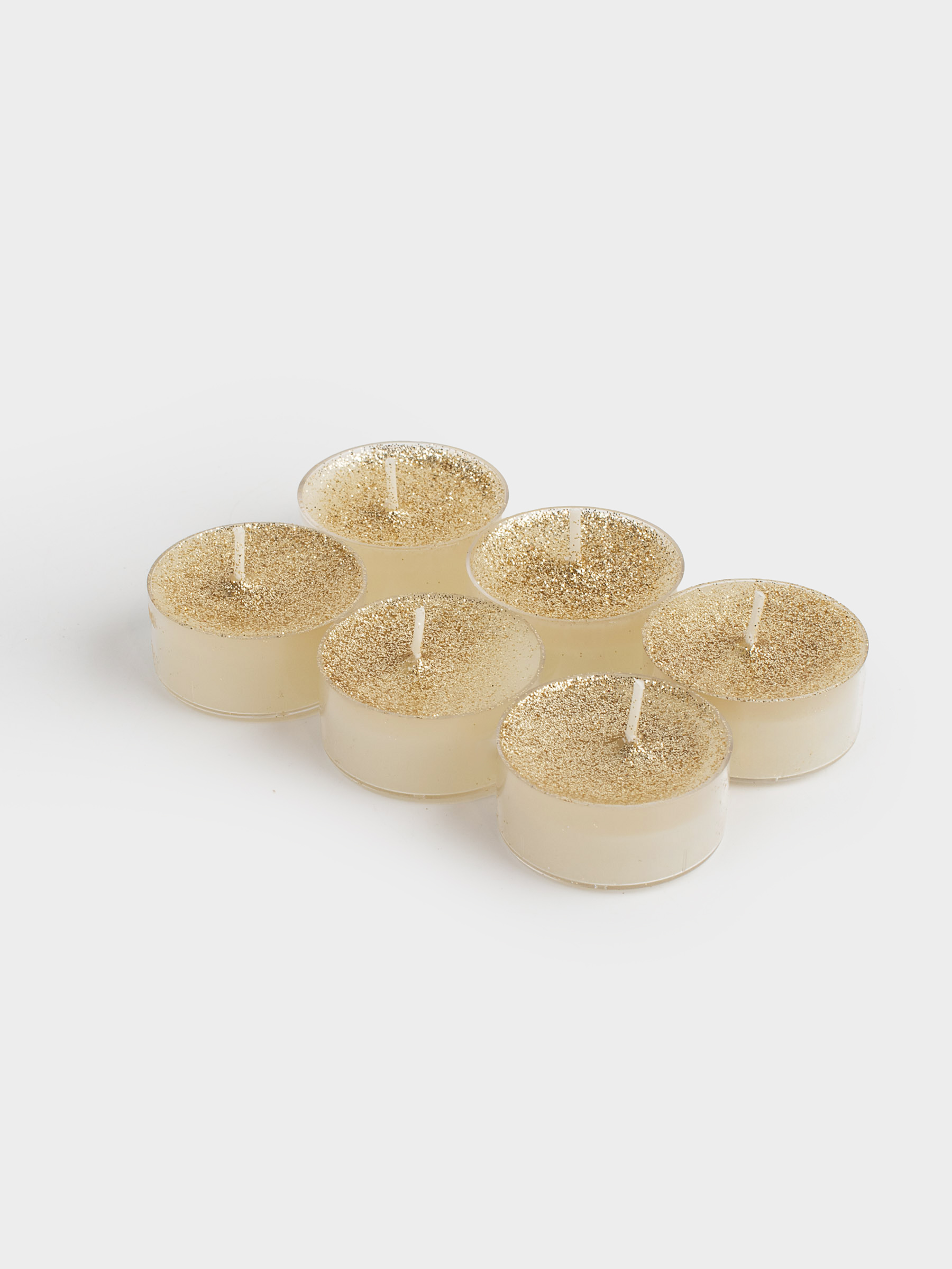 Шай шамы, 4 см, 6 дана, жылтырақтары бар, шампан, Metallic glow, image-5