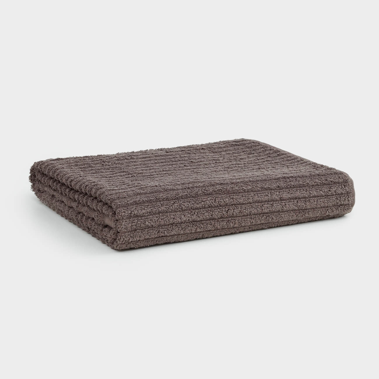 Полотенце, 50х90 см, хлопок, коричневое, Объемные полосы, Stripes cotton, image-0