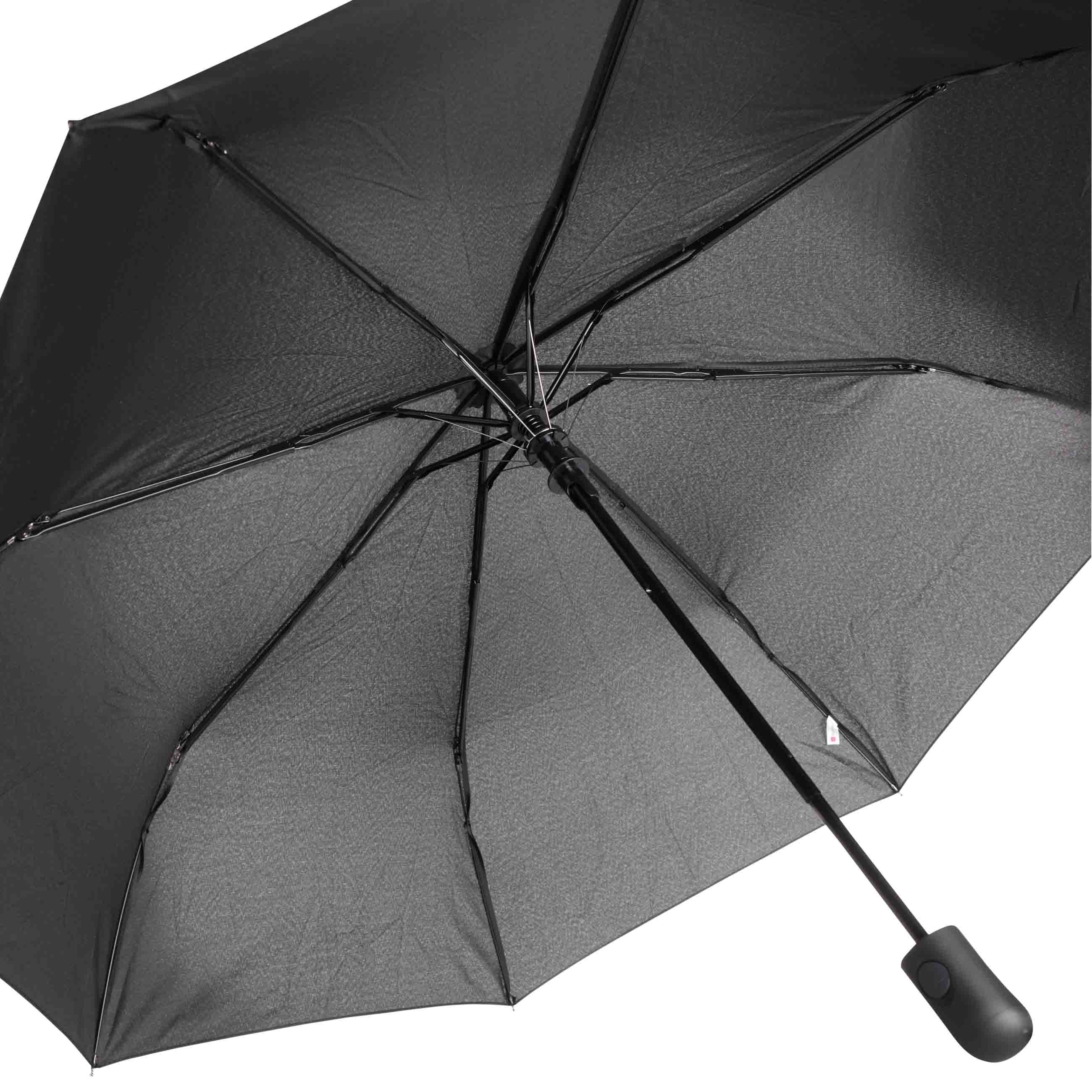 Зонт, 56 см, складной, полу-автоматический, эпонж, черный, Rainy, image-2