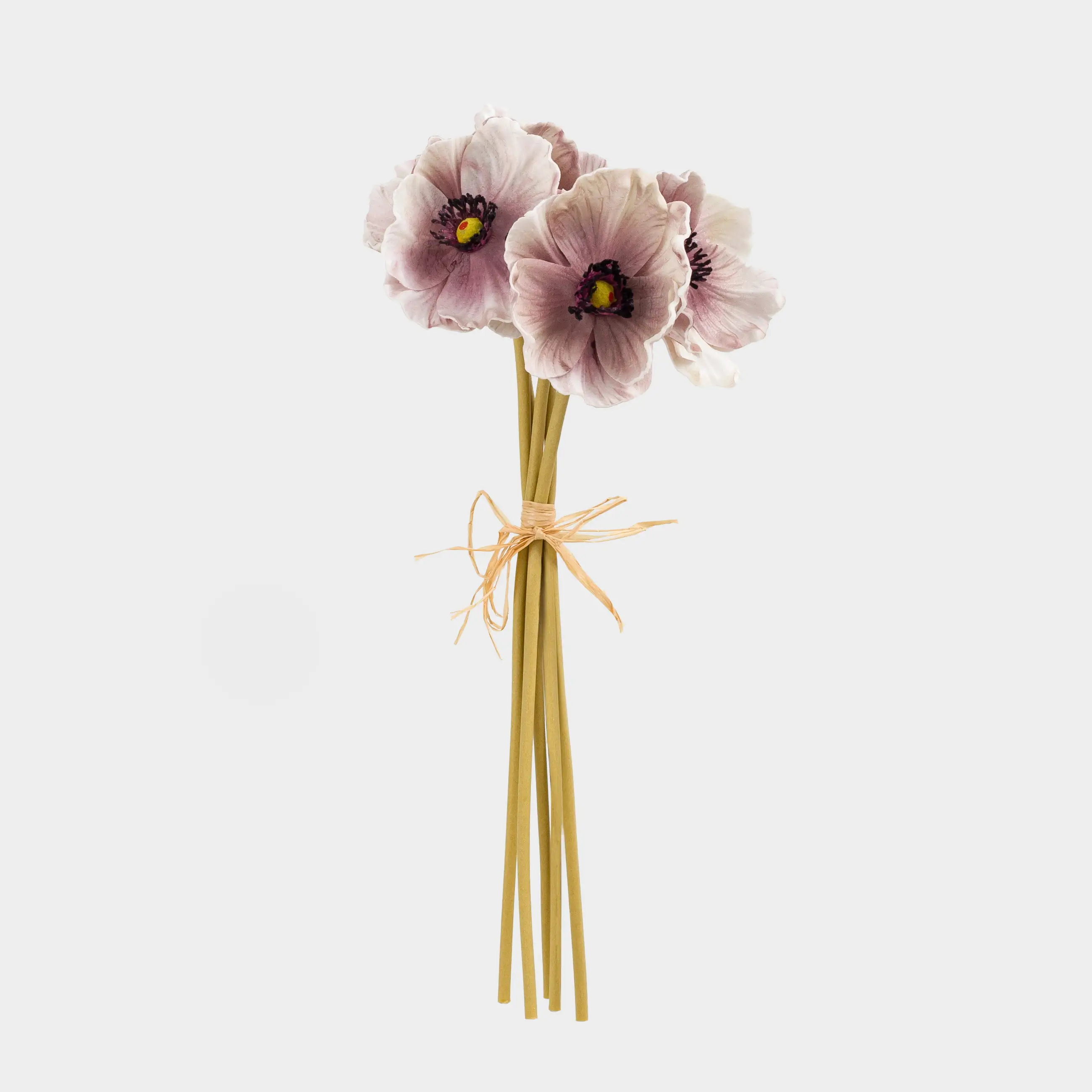 Букет искусственный, 34 см, полиуретан/металл, Бело-сиреневый мак, Flower garden, image-0