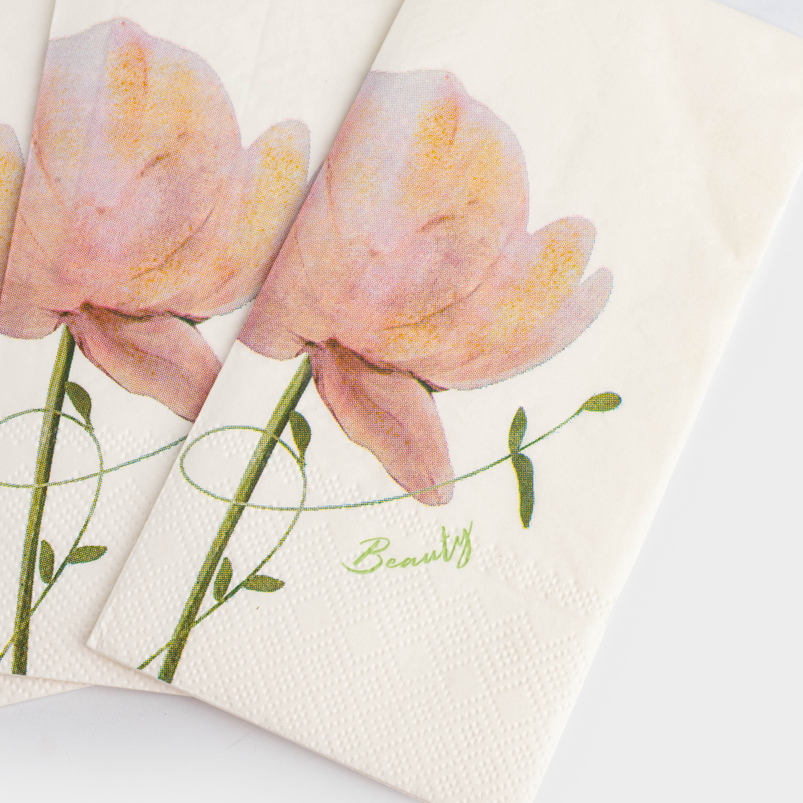 Салфетки бумажные, 33х33 см, 20 шт, прямоугольные, белые, Пион, Peony gold, image-3