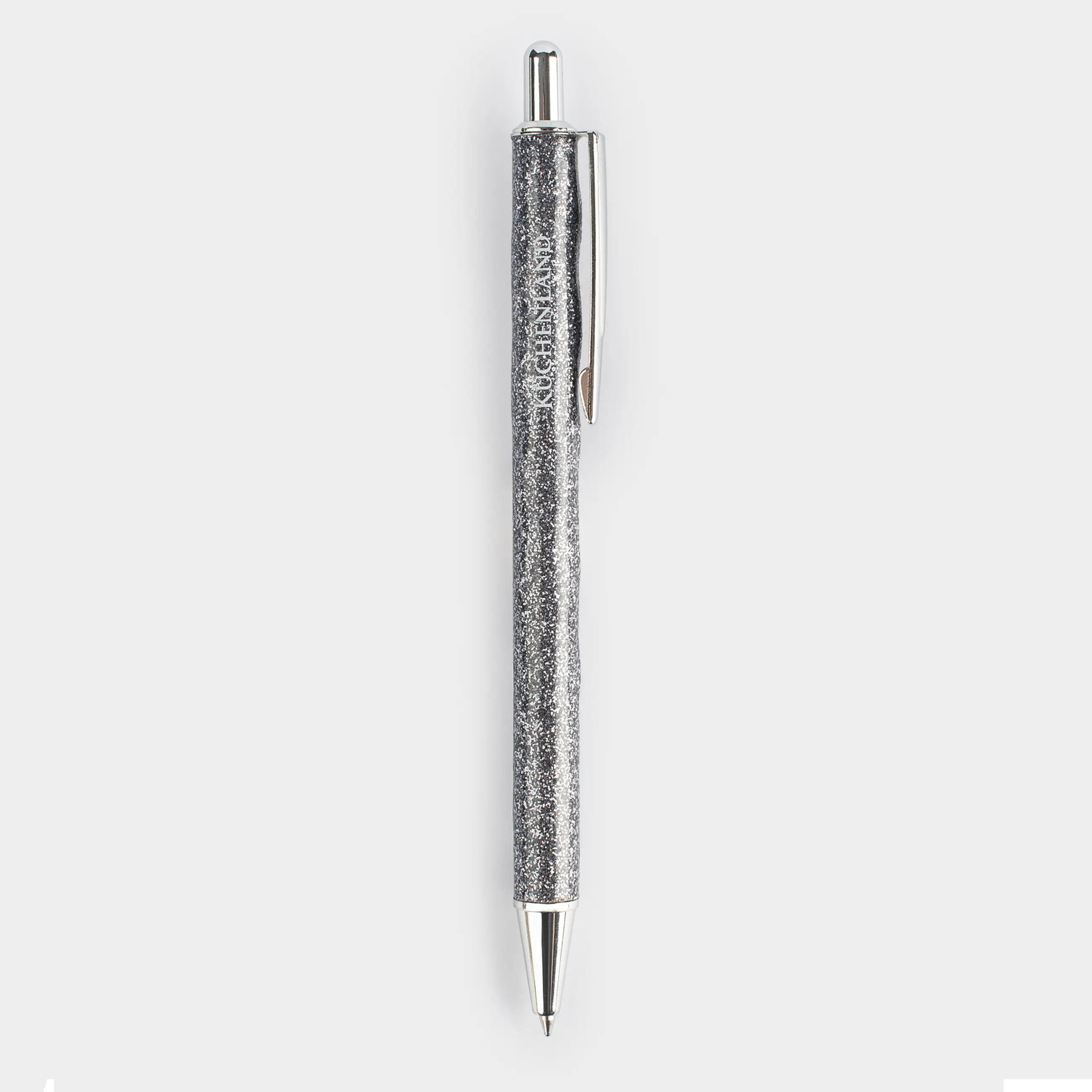 Ручка шариковая, 14 см, сталь, серебристая, с блестками, Draw sparkle