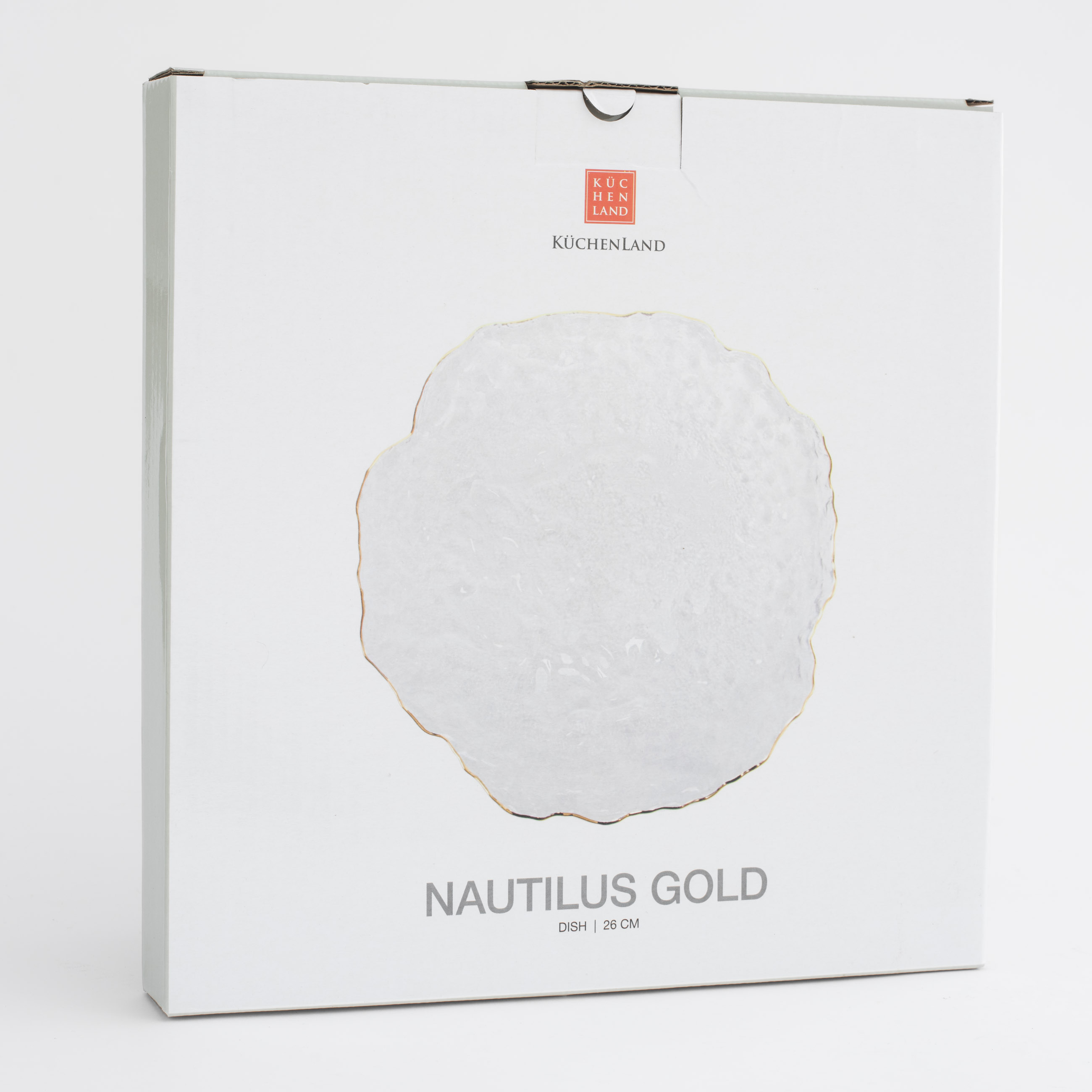 Ыдыс, 26 см, шыны, алтын жиегі бар, Nautilus gold изображение № 6