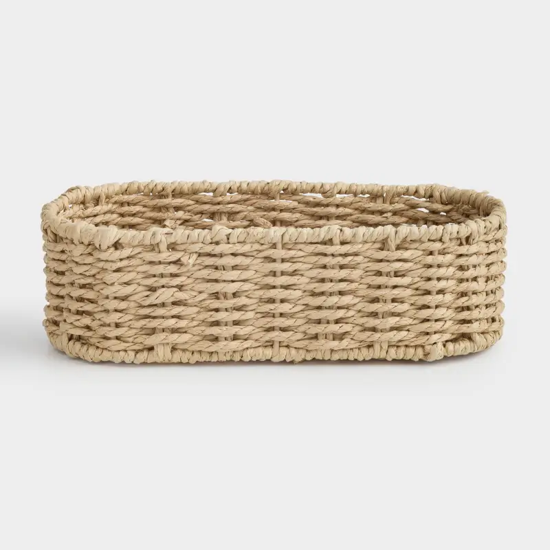 Корзина для столовых приборов, 25х10 см, плетеная, целлюлоза, овальная, Braided ,image-0