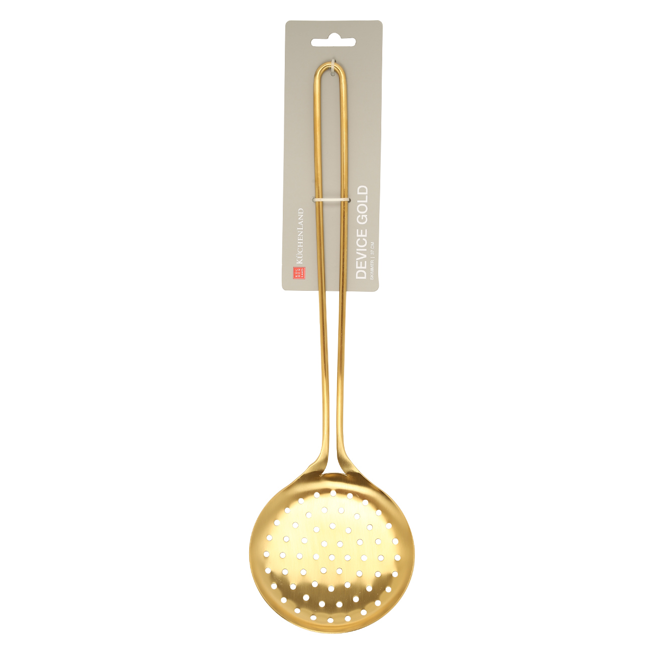 Шумовка, 37 см, сталь, золотистая, Device gold, image-1