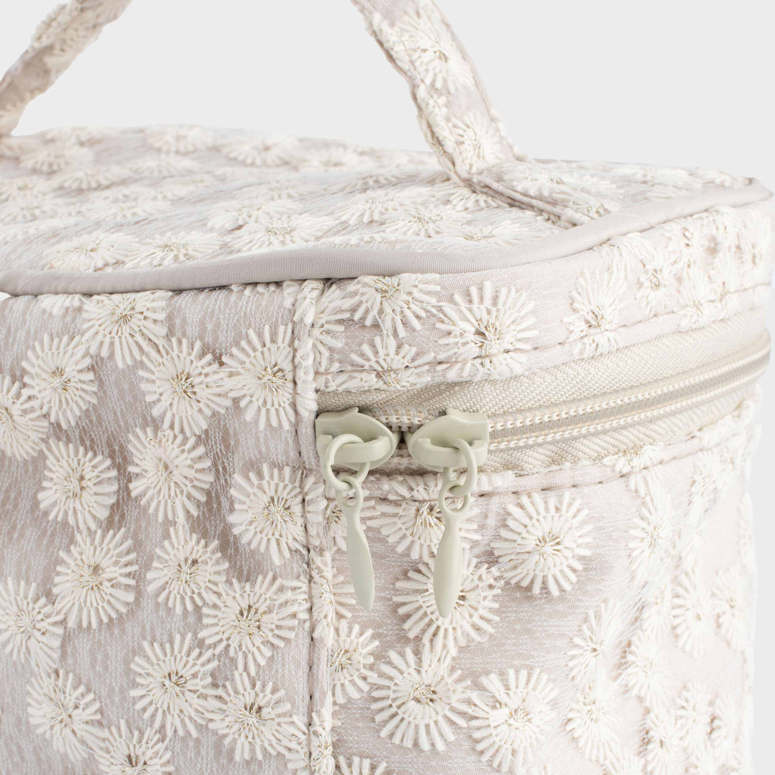 Косметичка, 19x14 см, с ручкой, полиэстер, Ромашки, Flower embroidery, image-6