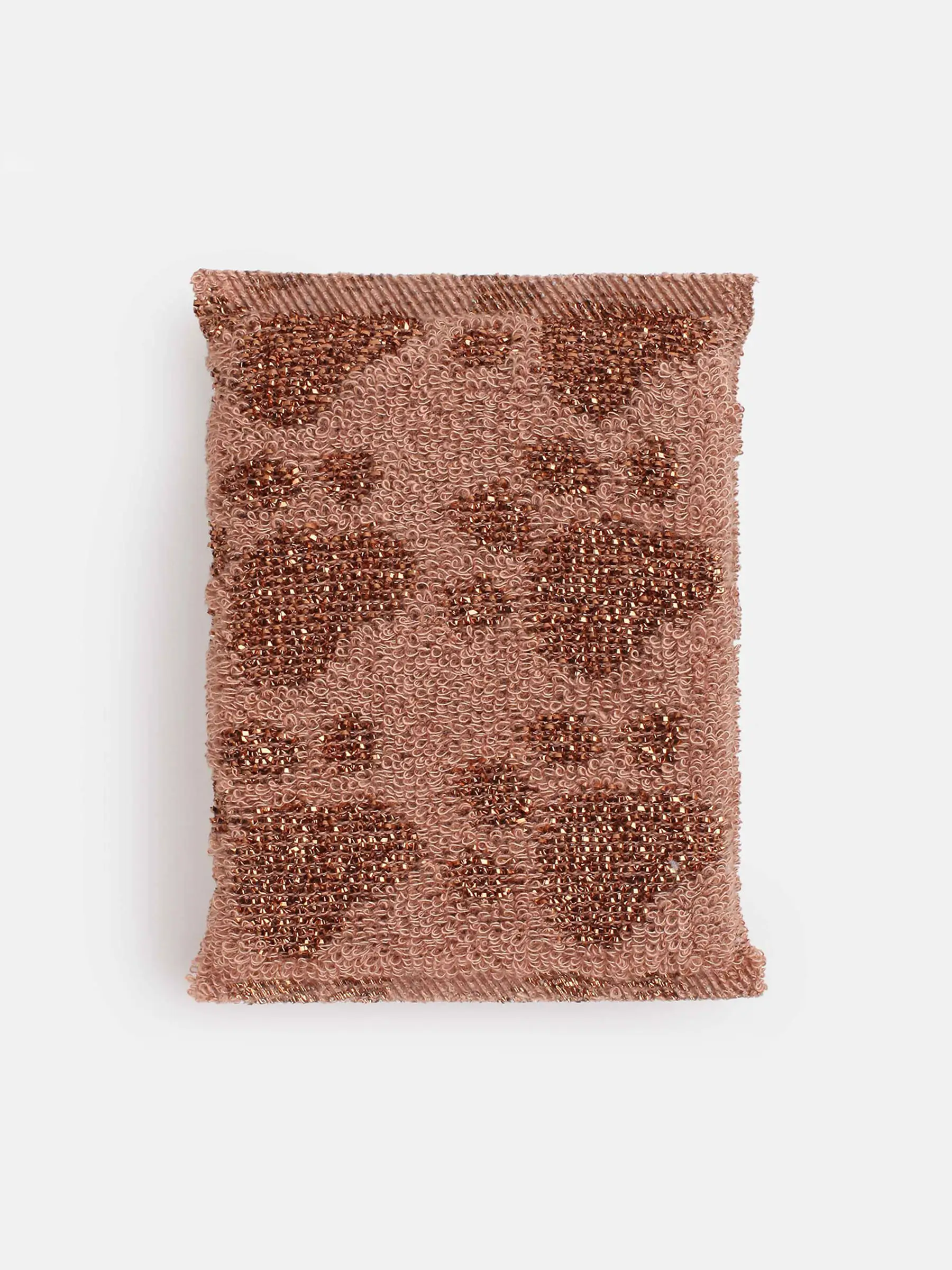 Ыдыс жууға арналған губка, 12х9 см, екі жақты, полиэстер / көбік, қола, табан, Clean