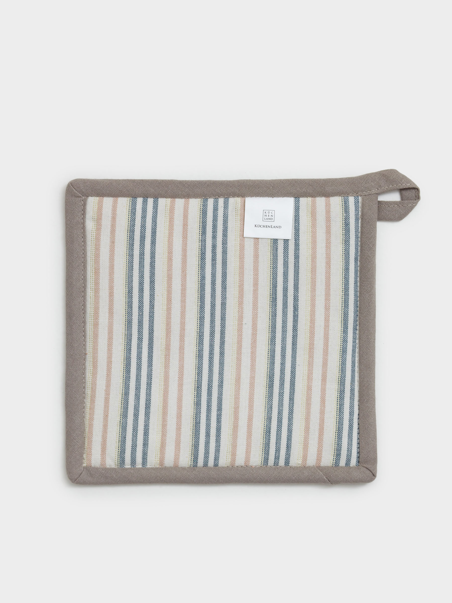 Прихватка, 20х20 см, хлопок, молочная, Полосы, Stripes kitchen, image-1
