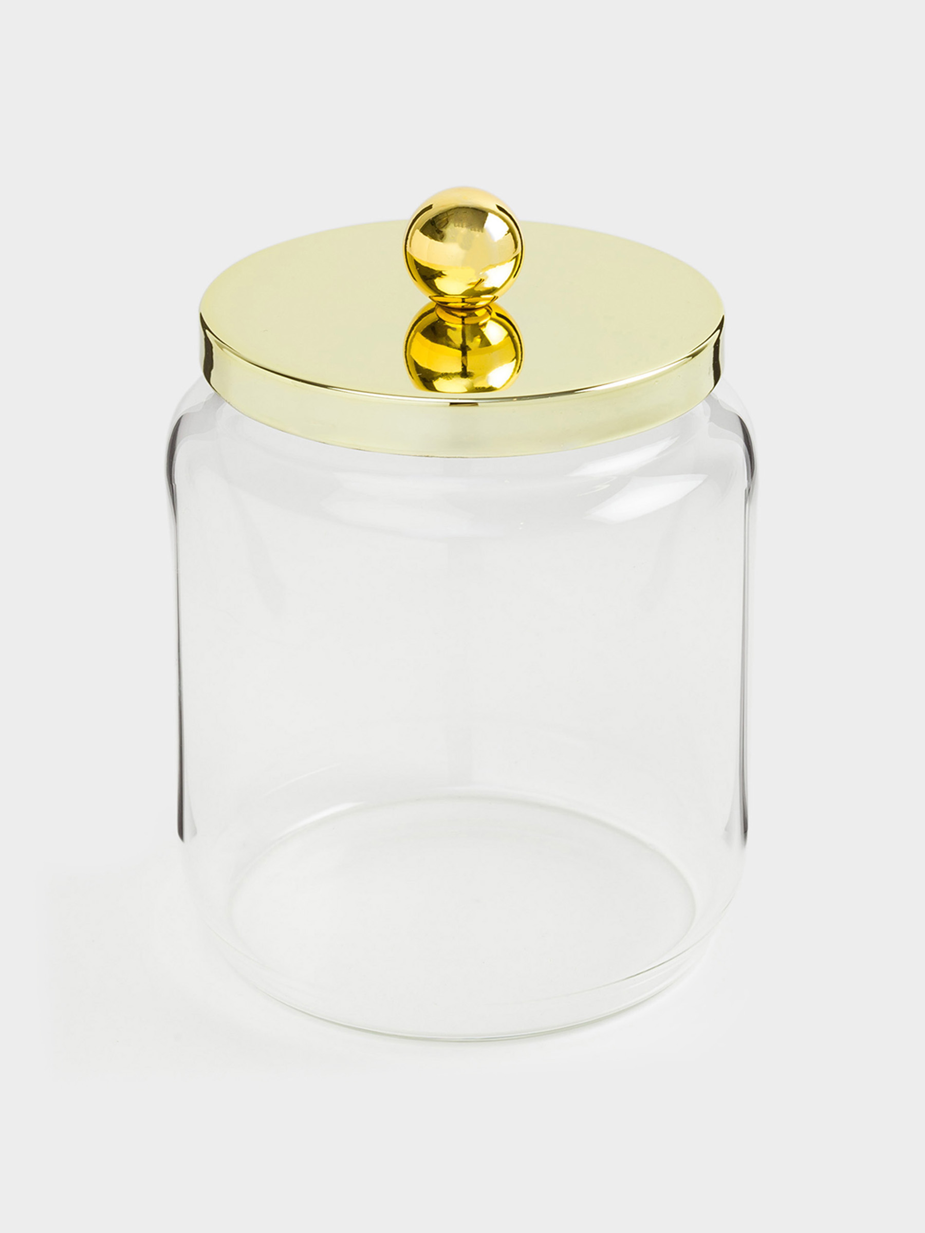 Емкость для хранения, 9х12 см, 450 мл, стекло/металл, золотистая, Classic gold, image-1