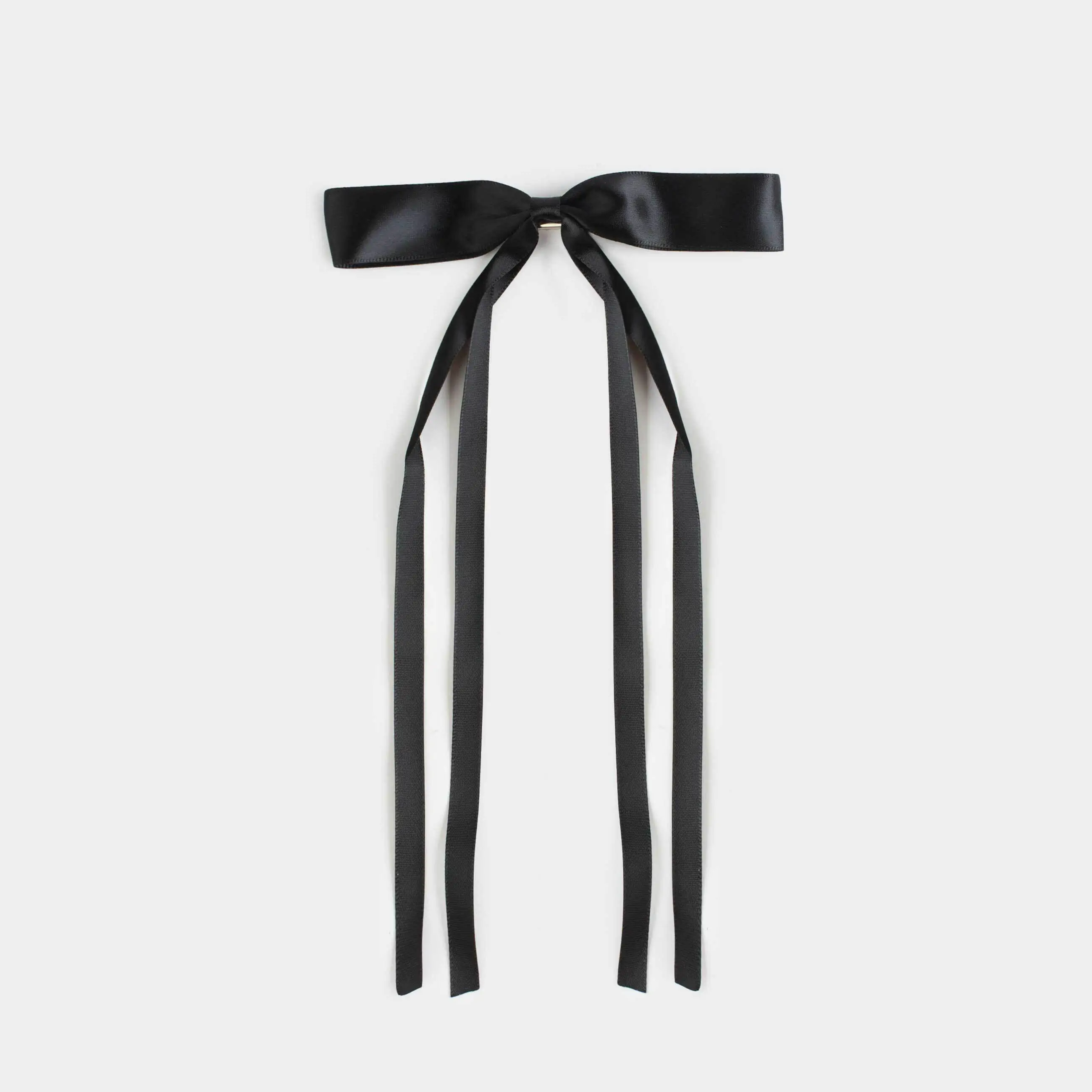 Шаш қыстырғыш, 25 см, сәтен/металл, қара, Бантик, Silk