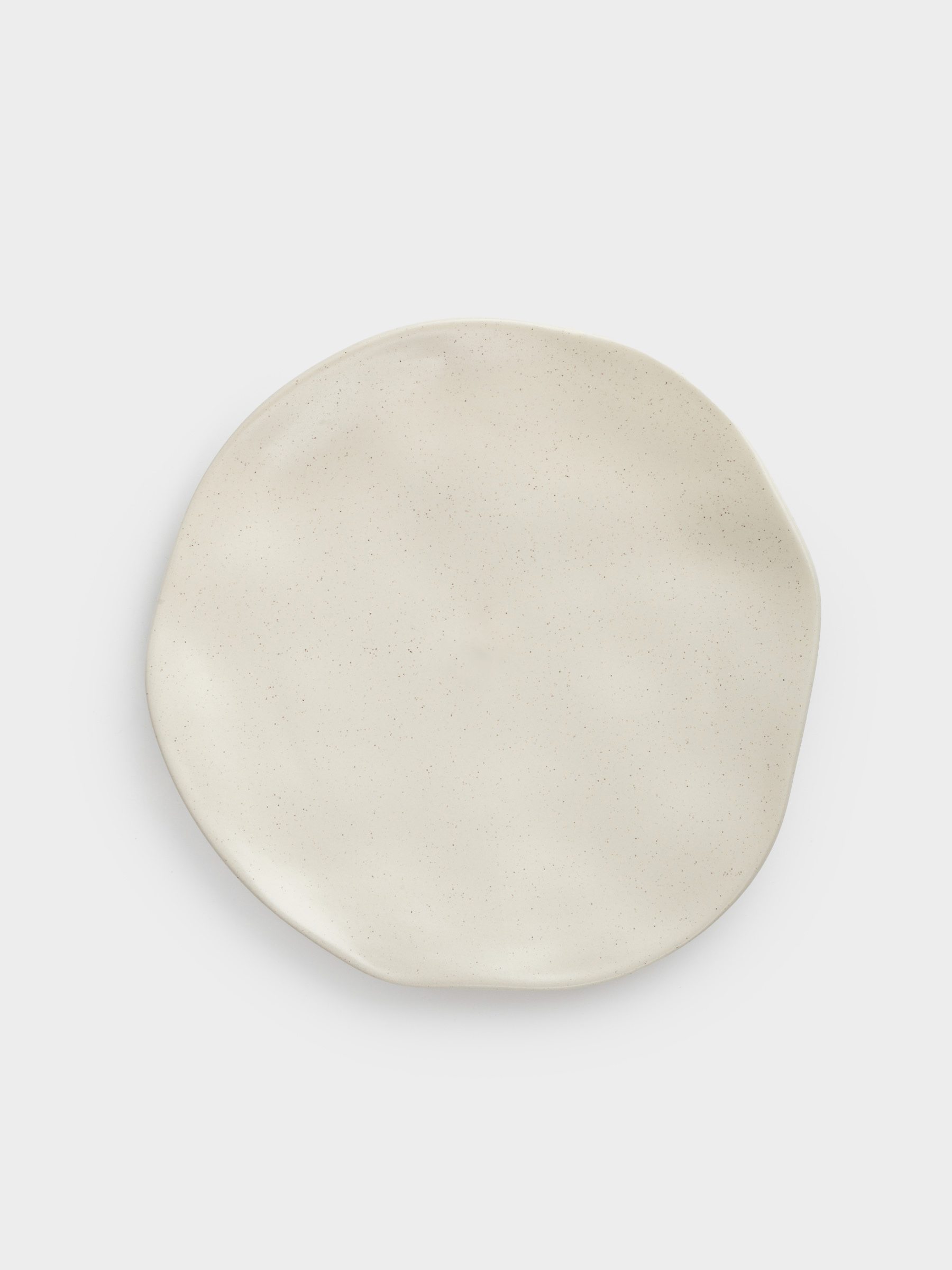 Тіскебасар тәрелкесі, 23 см, керамика, сүт түстес, Мыжылған әсер, Crumple creme, image-0