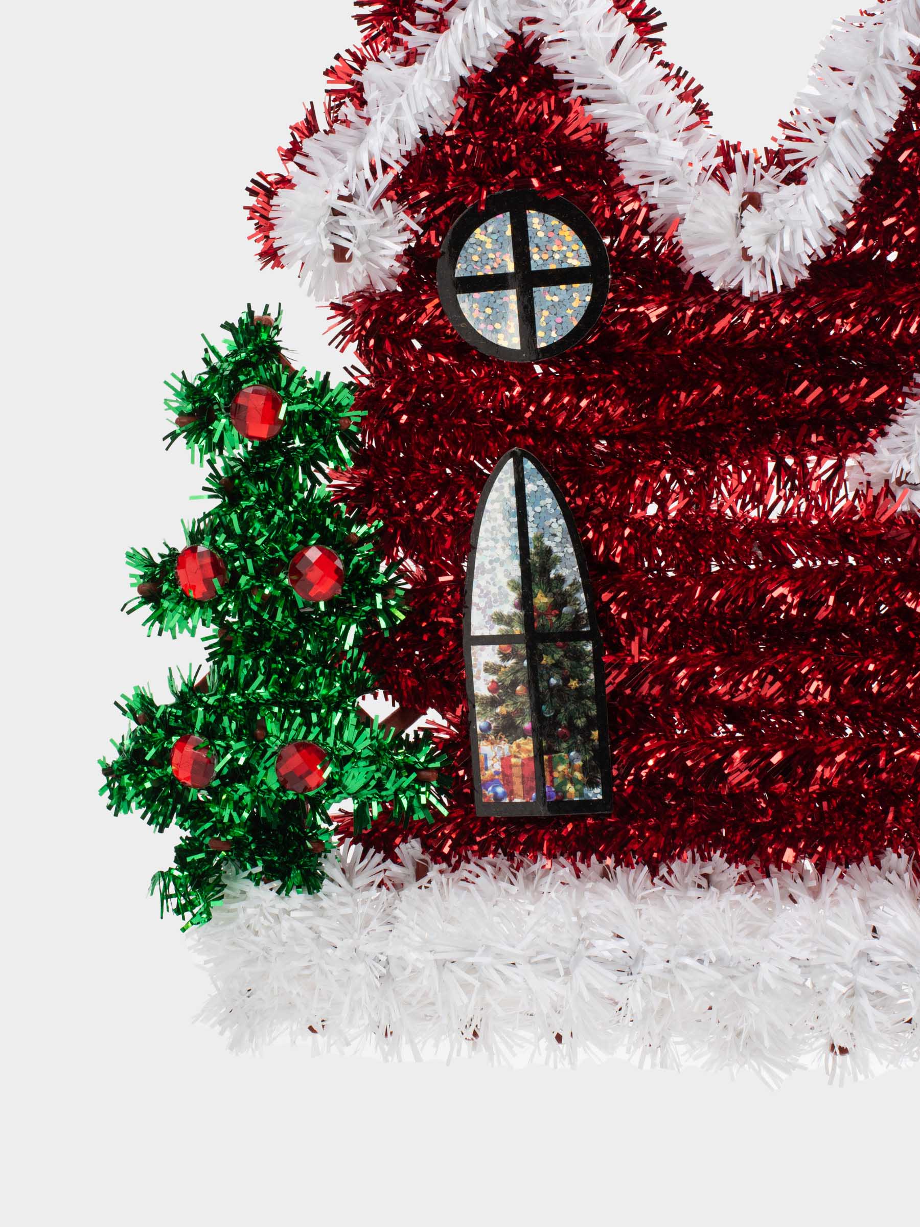 Сәндік әшекей, 29 см, шырша жылтырағы/пластик, қызыл, Үй, Tinsel decor, image-3