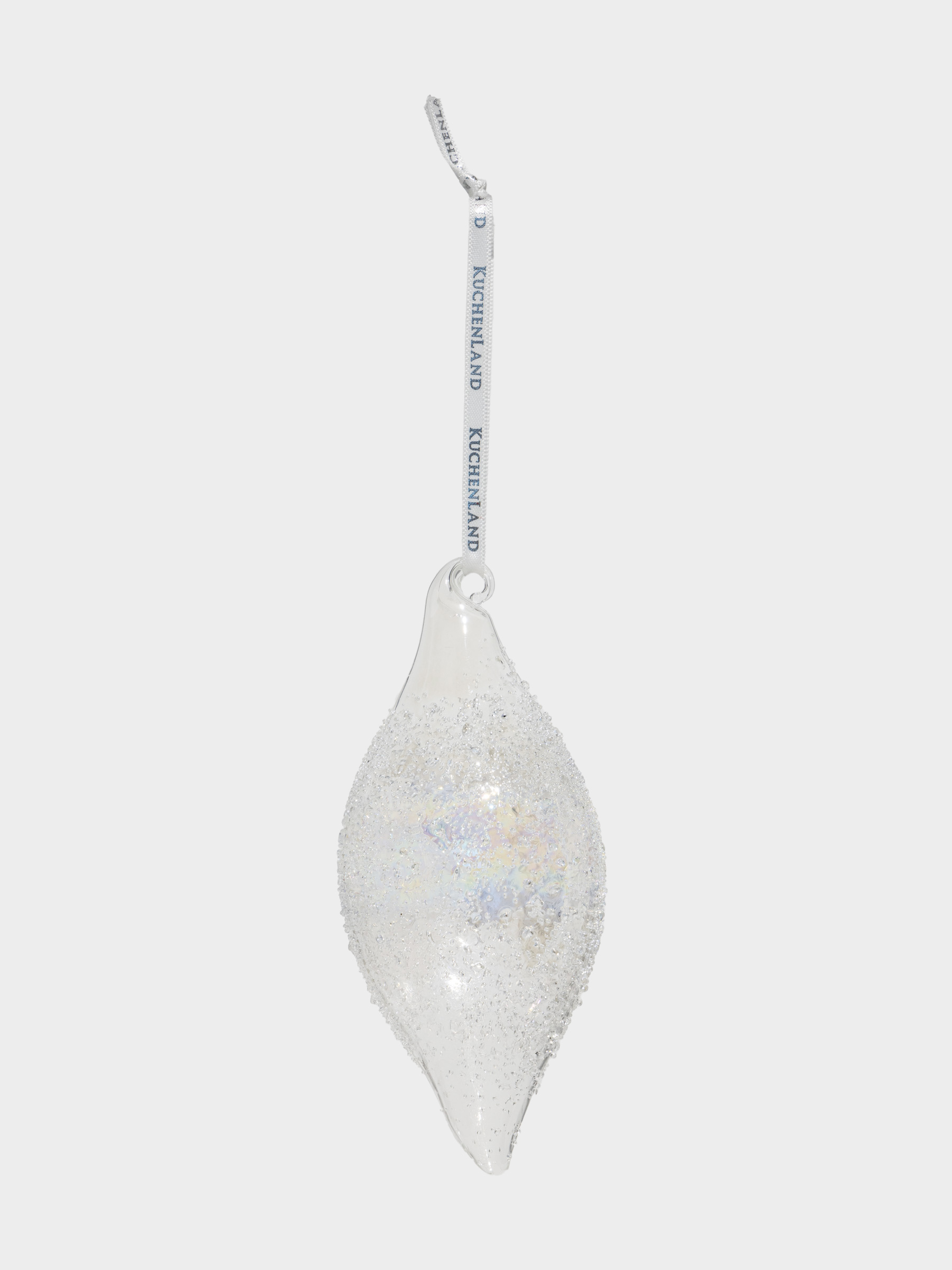 Игрушка елочная, 14 см, стекло, перламутр, Завиток с изморозью, Ball sparkle, image-2