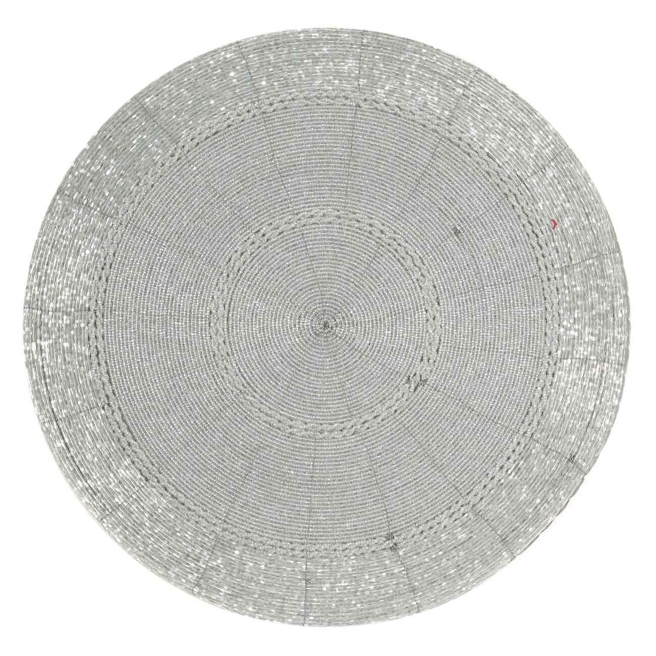 Аспап астындағы майлық, 36 см, бисер, дөңгелек, ашық күміс, Circle beads изображение № 1