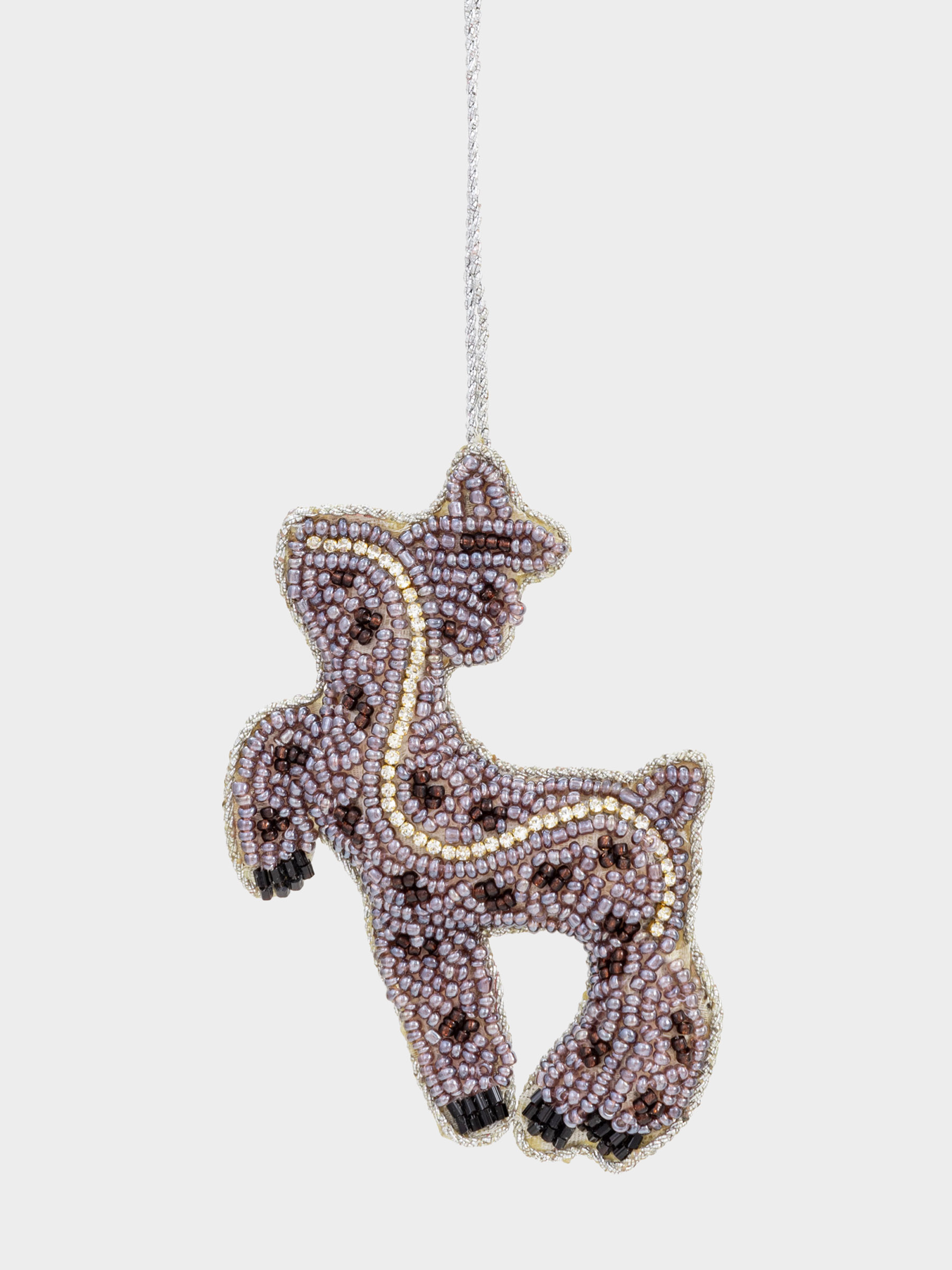 Шырша ойыншығы, 10 см, моншақ/полифилл, қола-қоңыр, Бұғы, Beads figure, image-0