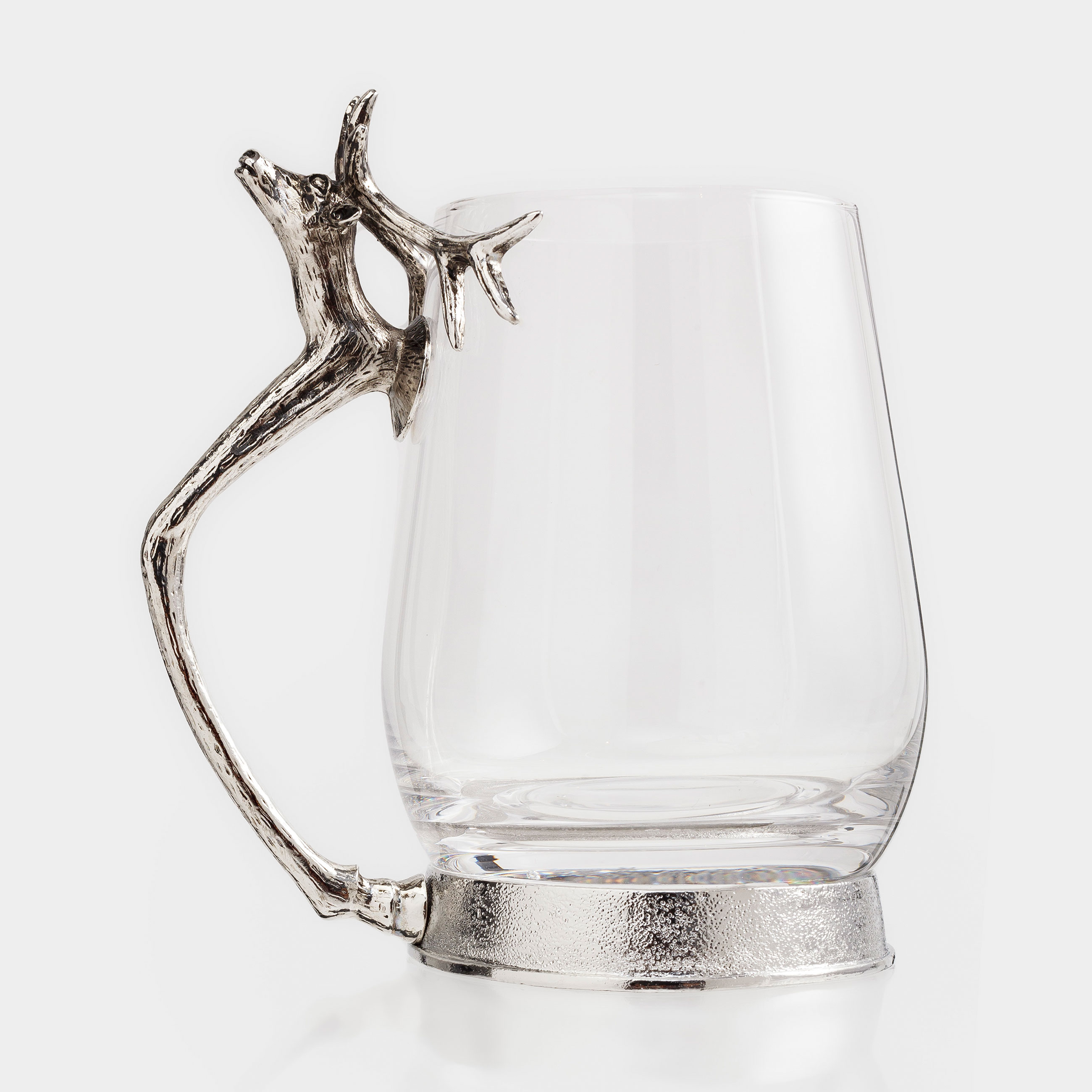 Кружка, 400 мл, стекло/металл, Серебристый олень, Lux elements, image-3