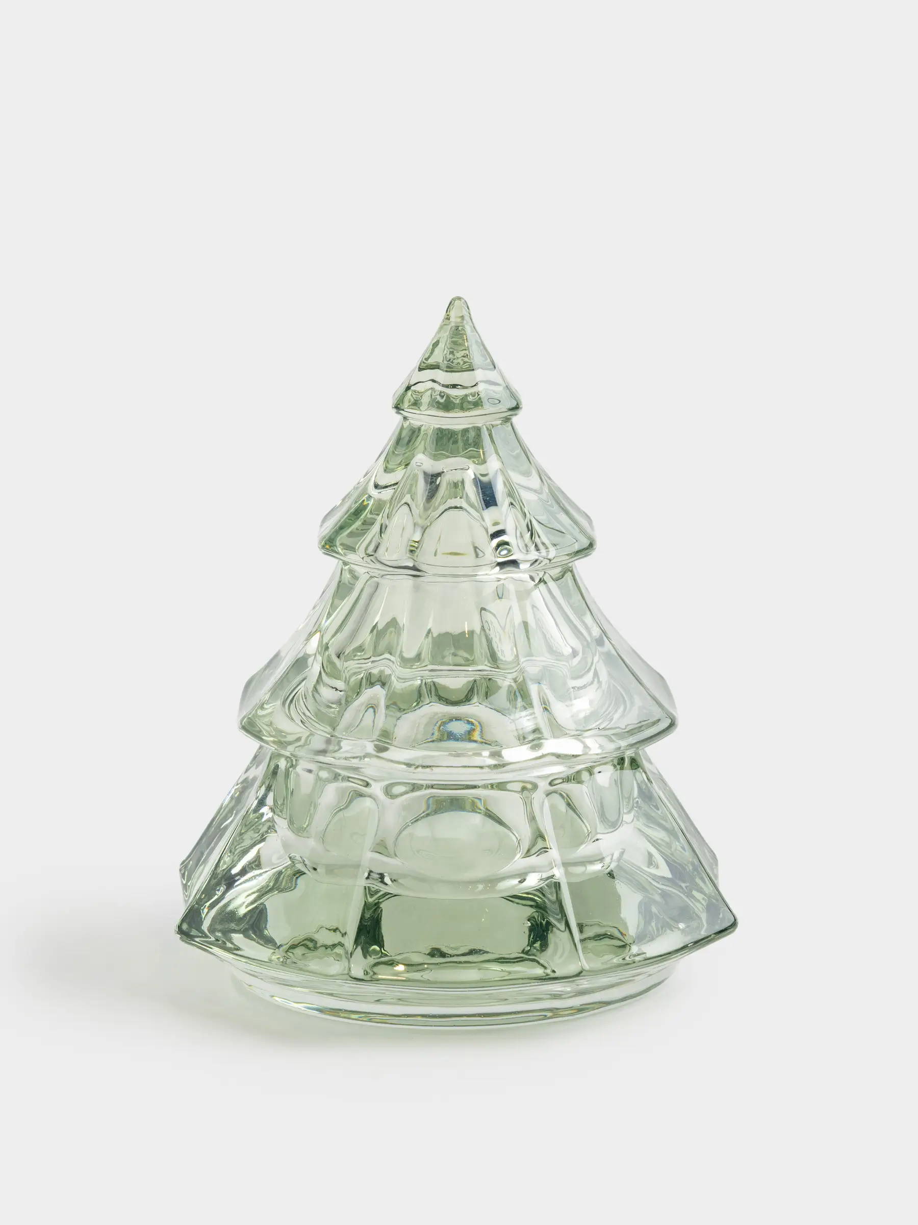 Емкость для хранения, 11х14 см, 100 мл, стекло, зеленая, Елка, Fir shape