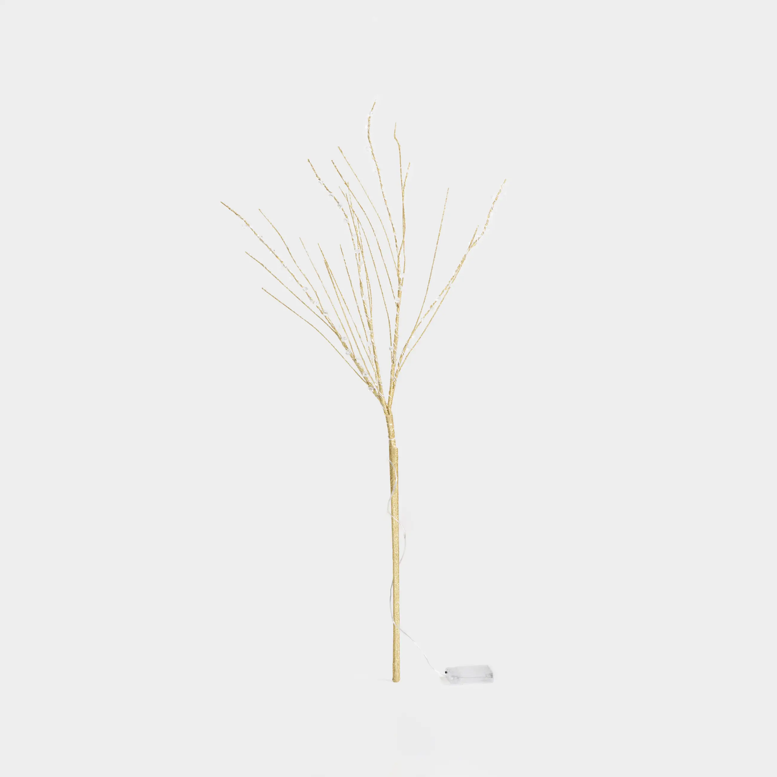 Ветка декоративная, 1 м, с подсветкой, полипропилен/металл, золотистая, Кристаллы, Crystal decor