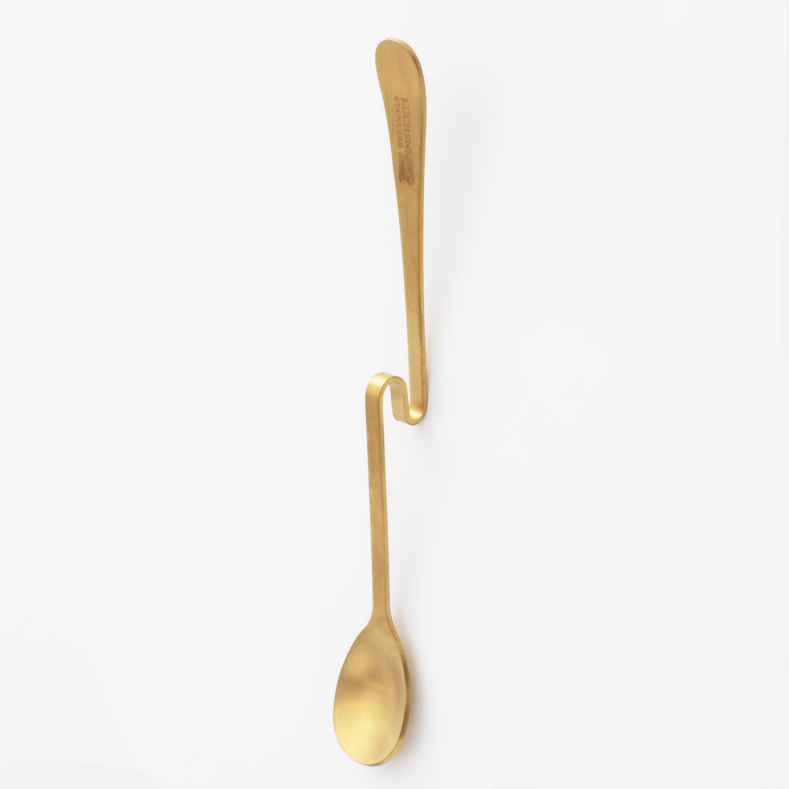 Шай қасық, 20 см, иілген тұтқасы бар, болат, алтын, Classic gold, image-0