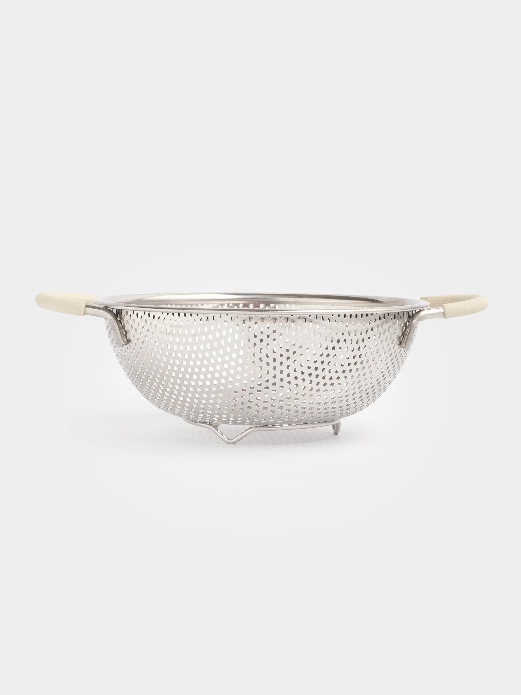 Дуршлаг, 19 см, екі тұтқасы бар, болат / силикон, бежевый, Sieve, image-0