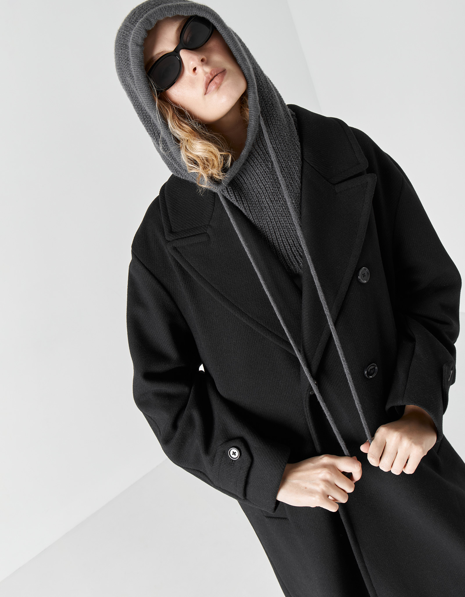 Капор женский, единый размер, в рубчик, полиэстер, темно-серый, Kapor, image-6