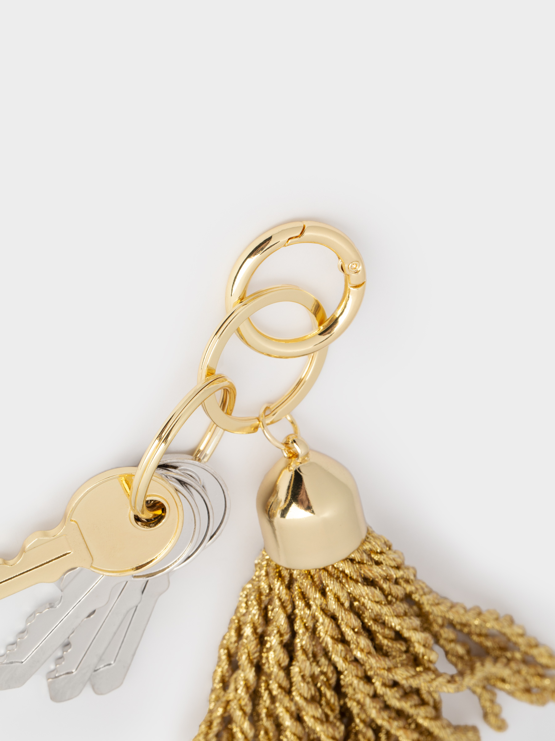 Брелок, 13 см, металл/полиэстер, золотистый, Кисточка, Keychain, image-3