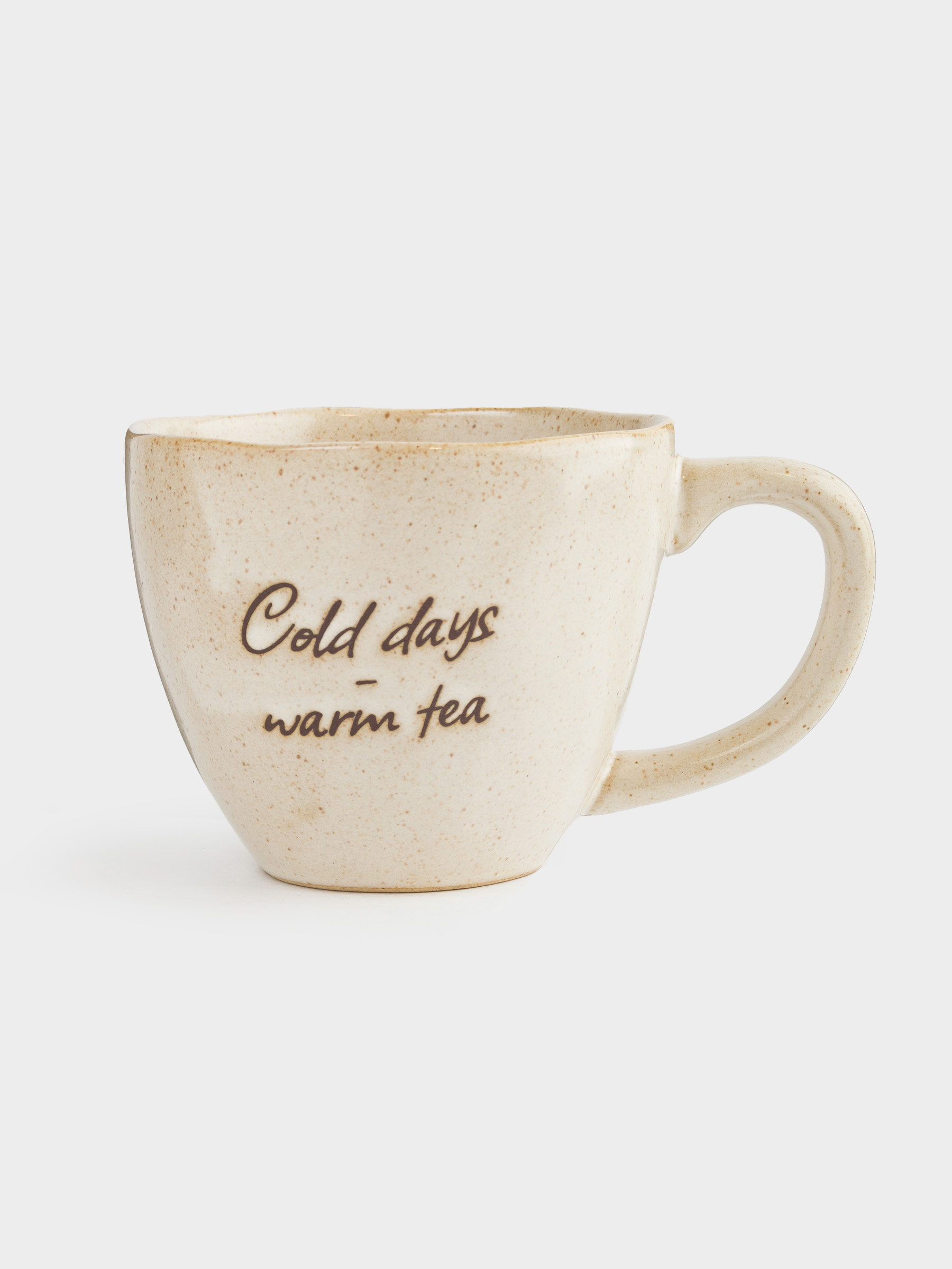 Кружка, 370 мл, керамика, молочная, в крапинку, Еж внутри, Delicia, image-0