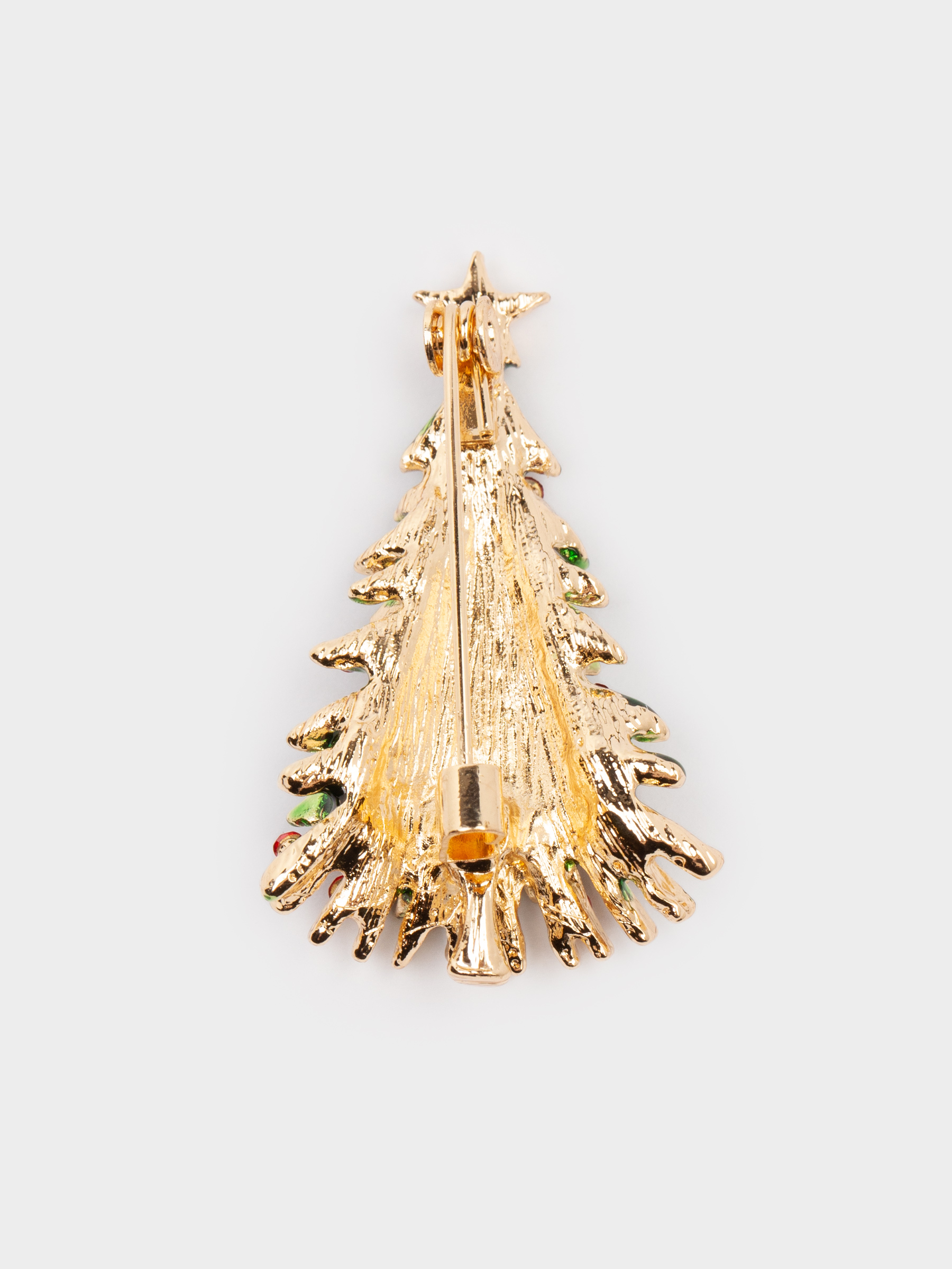 Танамоншақ, 4 см, металл/страздар, жасыл, Шырша, Jewelry christmas, image-1