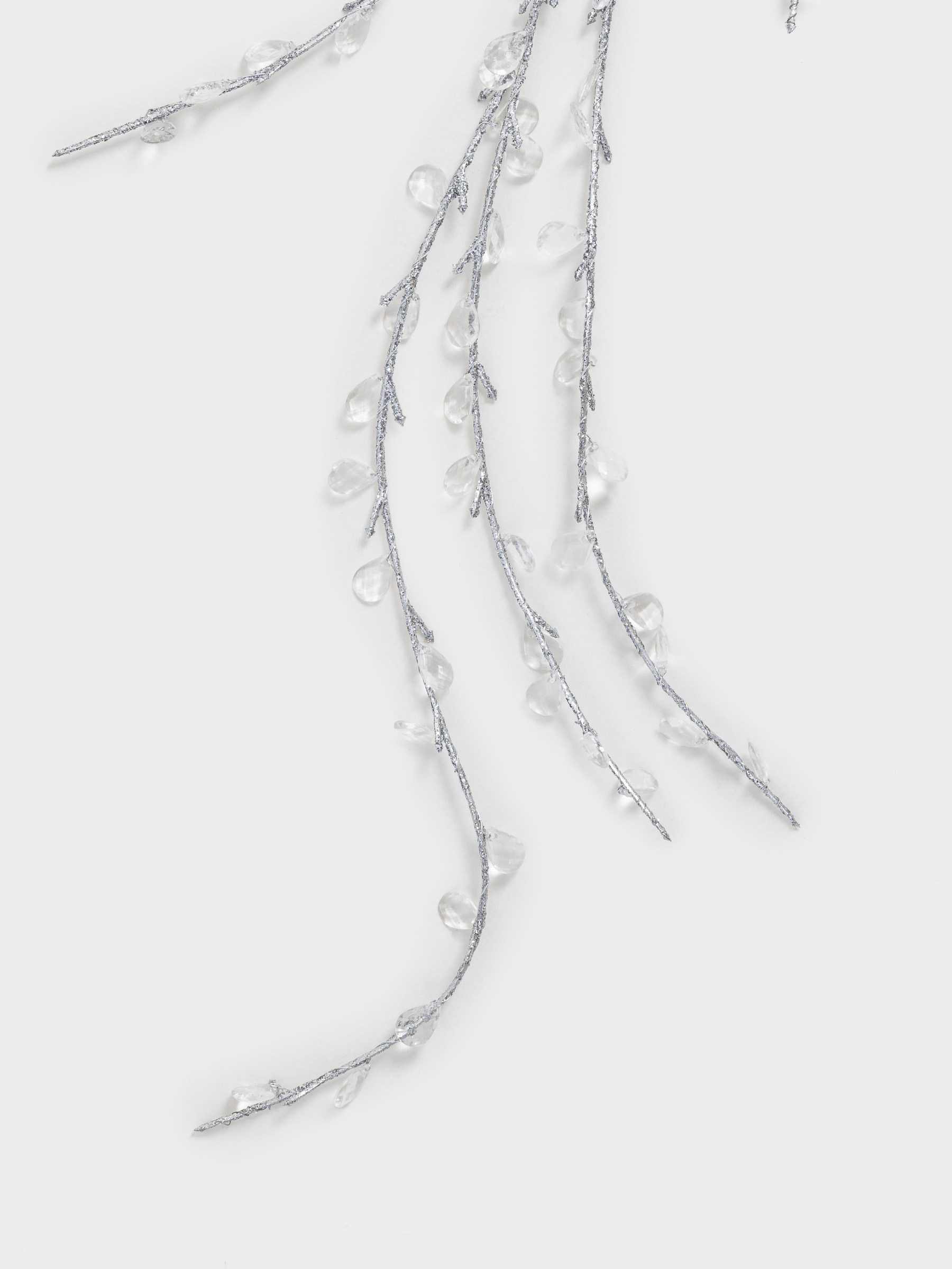 Сәндік бұтақ-гирлянд, 1,2 м, акрил/металл, күміс, Кристалдар, Crystal decor, image-1