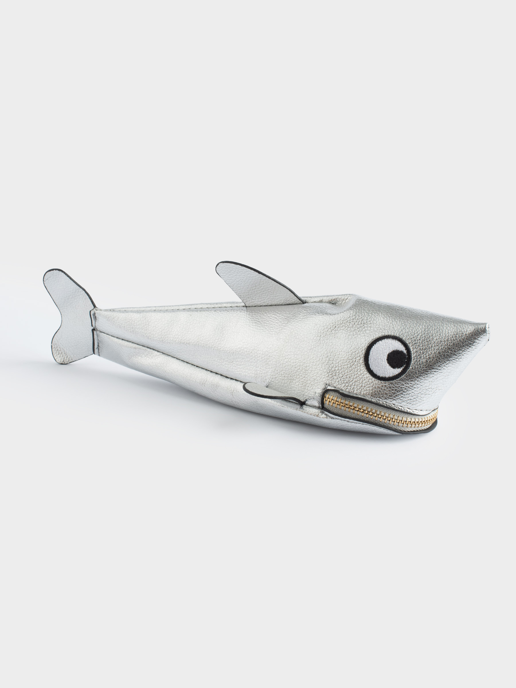 Пенал, 25х9 см, полиуретан, серебристый, Акула, Aquatic animals, image-3