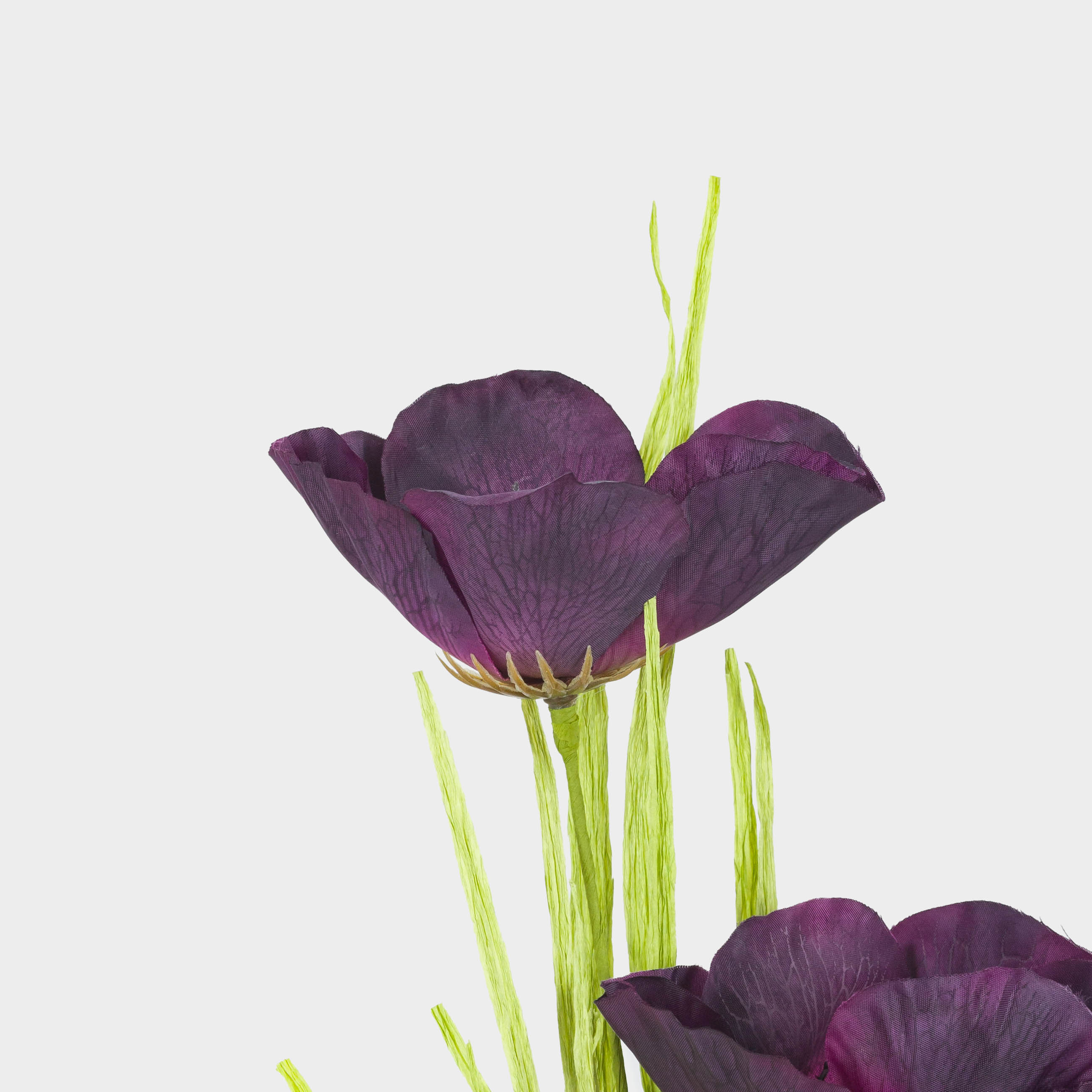 Ветка декоративная, 50 см, пластик/бумага, Фиолетовый мак, Flower garden, image-2