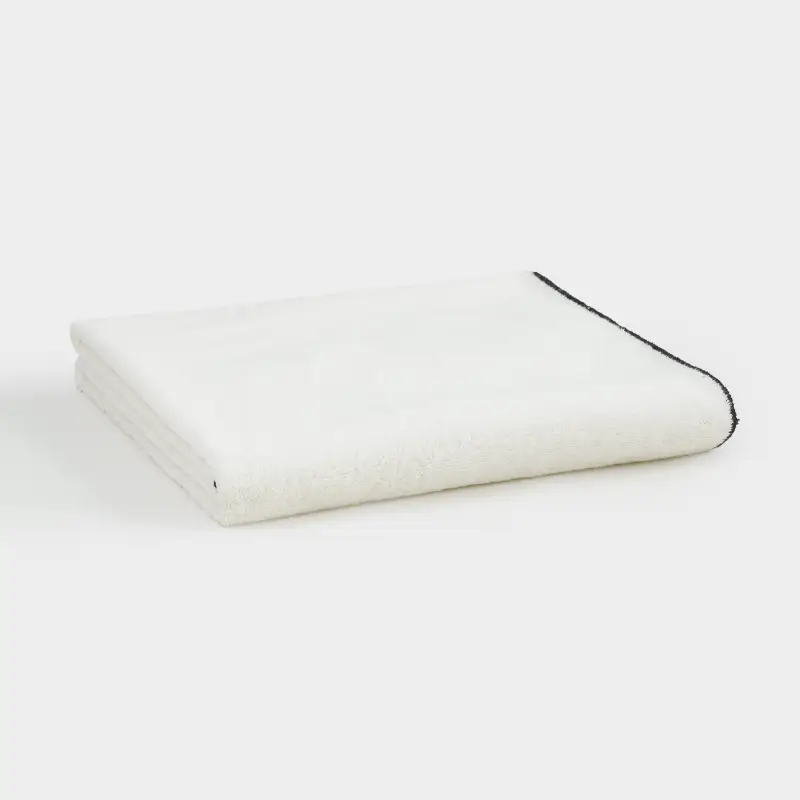 Полотенце, 70х140 см, хлопок, бежевое, Черный кант, Frotte cotton ,image-0