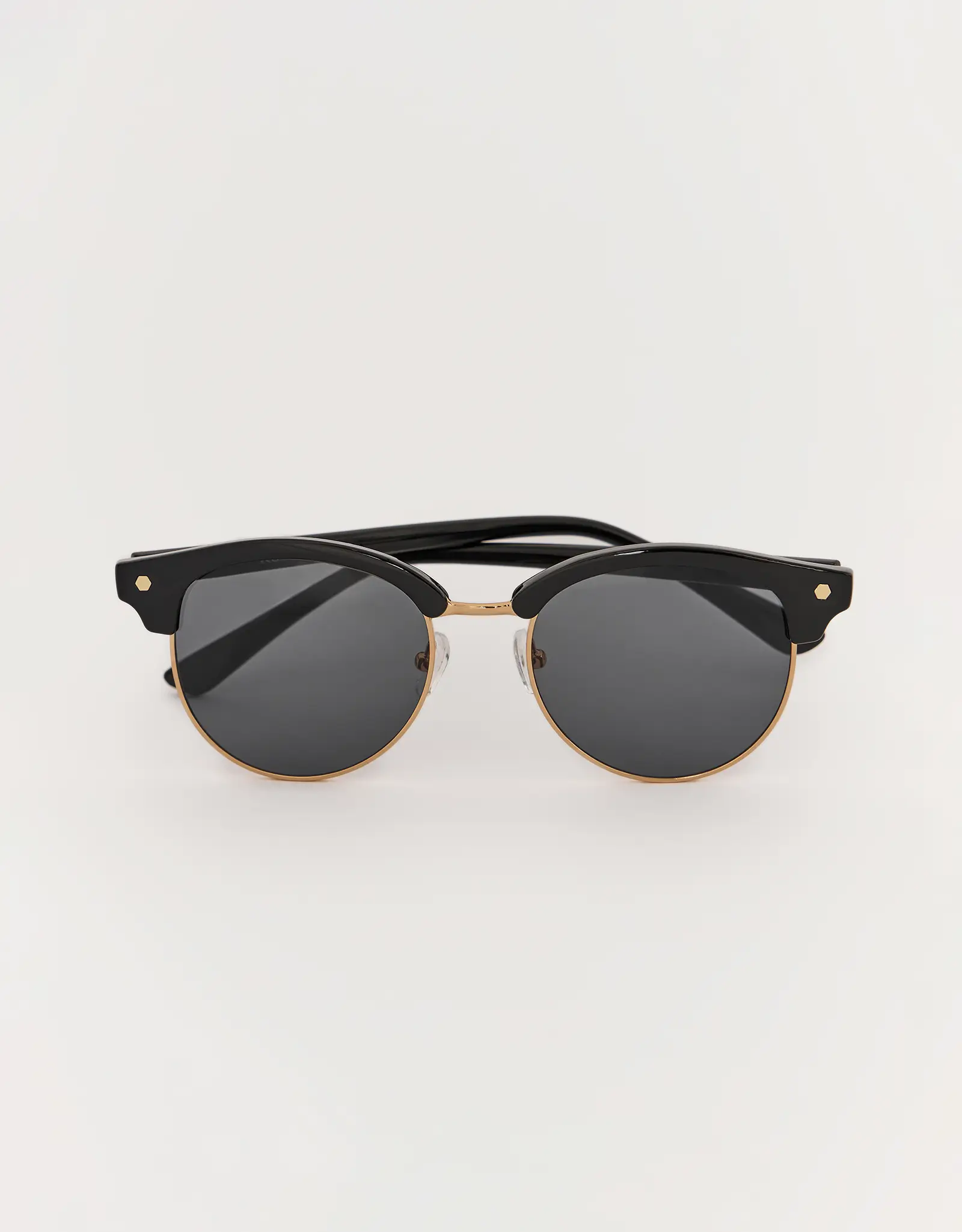 Очки солнцезащитные, металл/пластик, круглые, черные, Панто, Eyewear